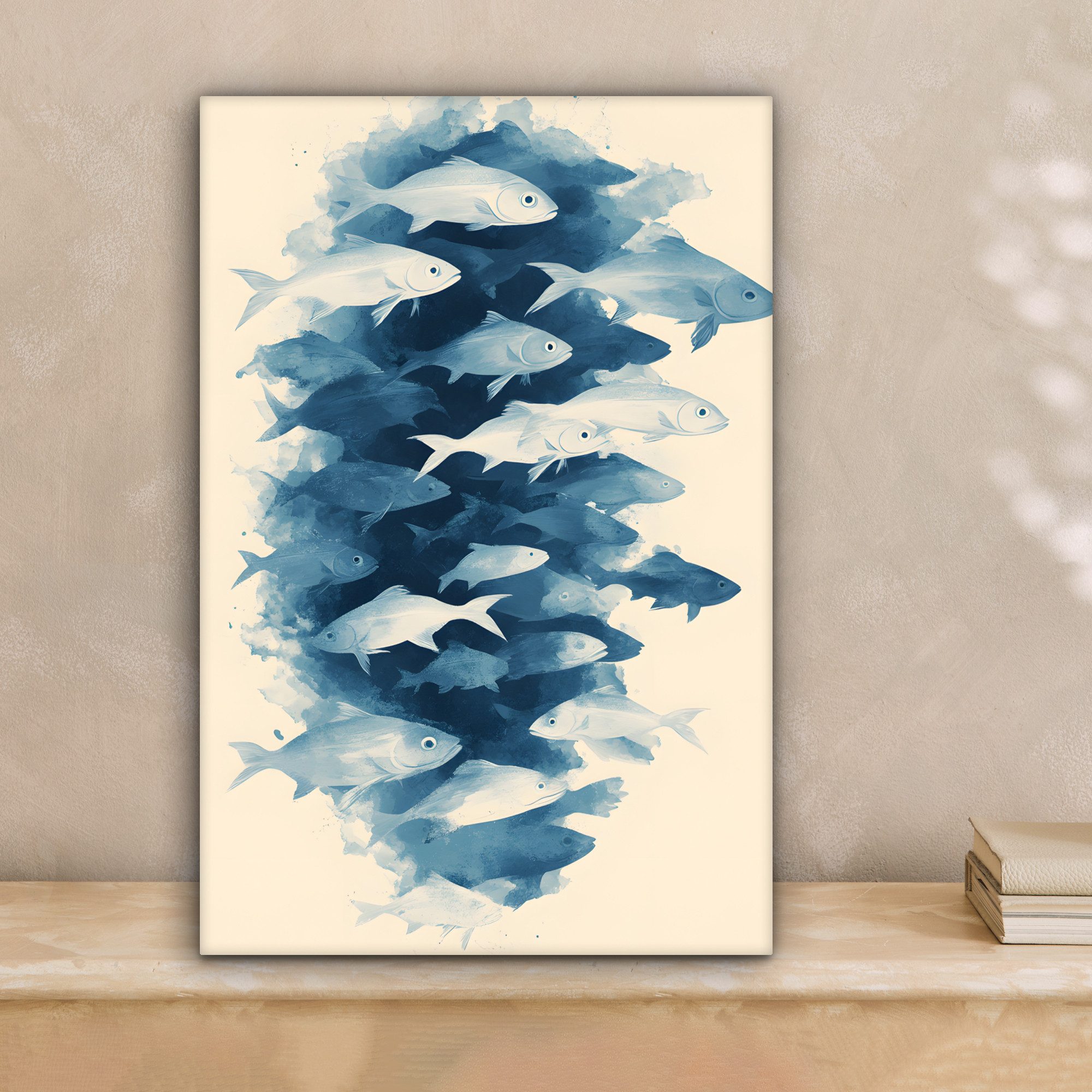 OneMillionCanvasses® Leinwandbild Fische - Minimalistisch - günstig online kaufen