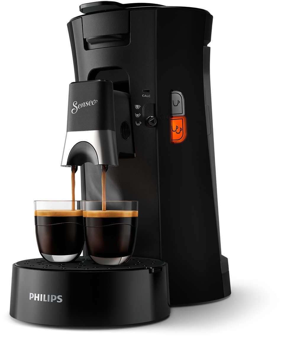 Philips Senseo Tassen 2 CSA230/69 Senseo gleichzeitig, Kaffeepadmaschine Kaffeestärkewahl Select