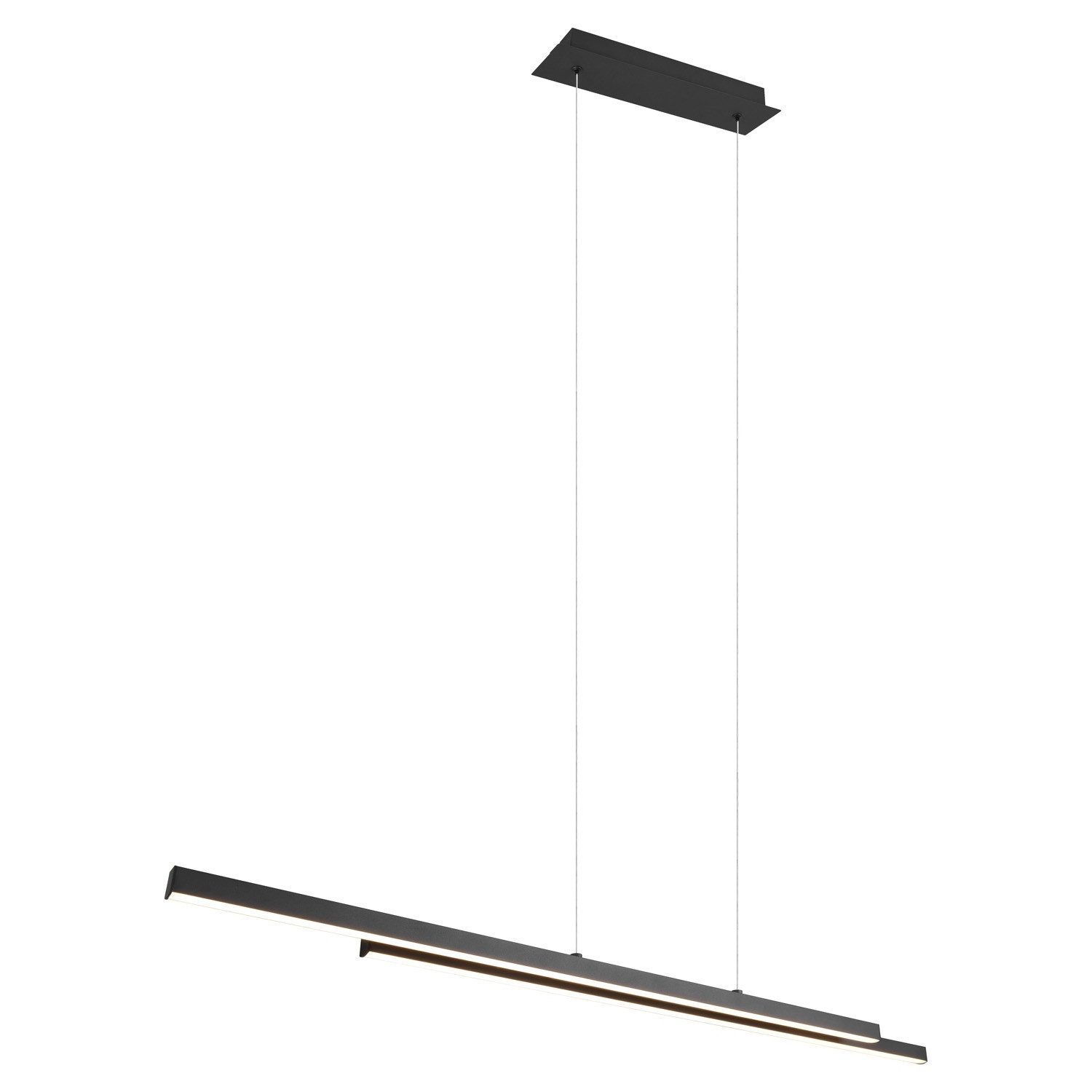 Reality Leuchten LED Pendelleuchte ODIO, 2-flammig, Schwarz, Metall, Höhenverstellbar, LED fest integriert, Extra-Warmweiß, B 110 x H 150 x T 8,5 cm