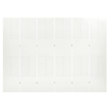 vidaXL Paravent Paravent Trennwand Spanische Wand 6-tlg Raumteiler Weiß 240x180 cm Sta