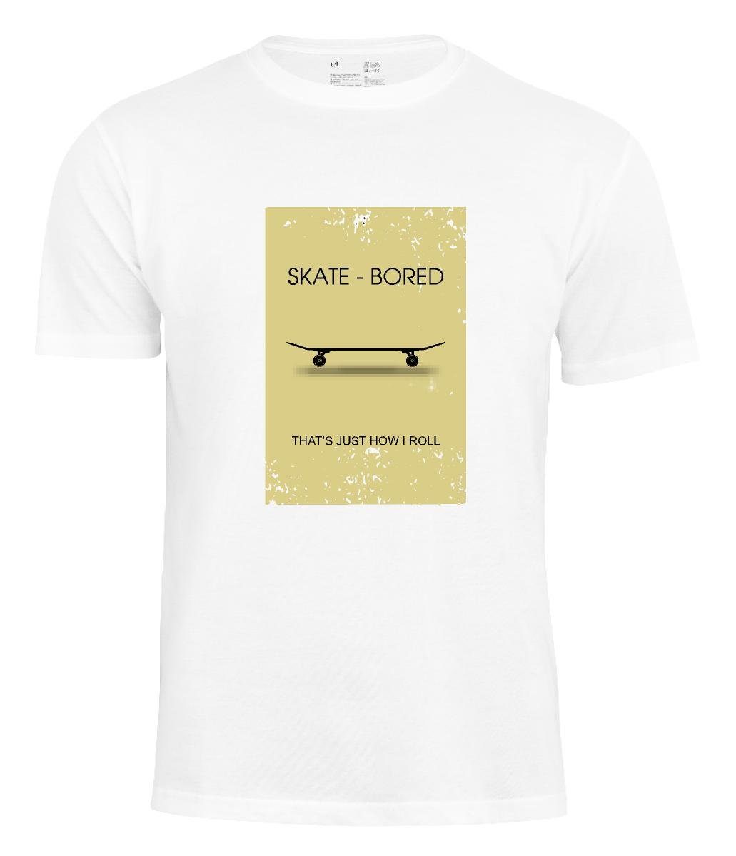 T-Shirt Weiss Prime® "Skate-Bored" Cotton