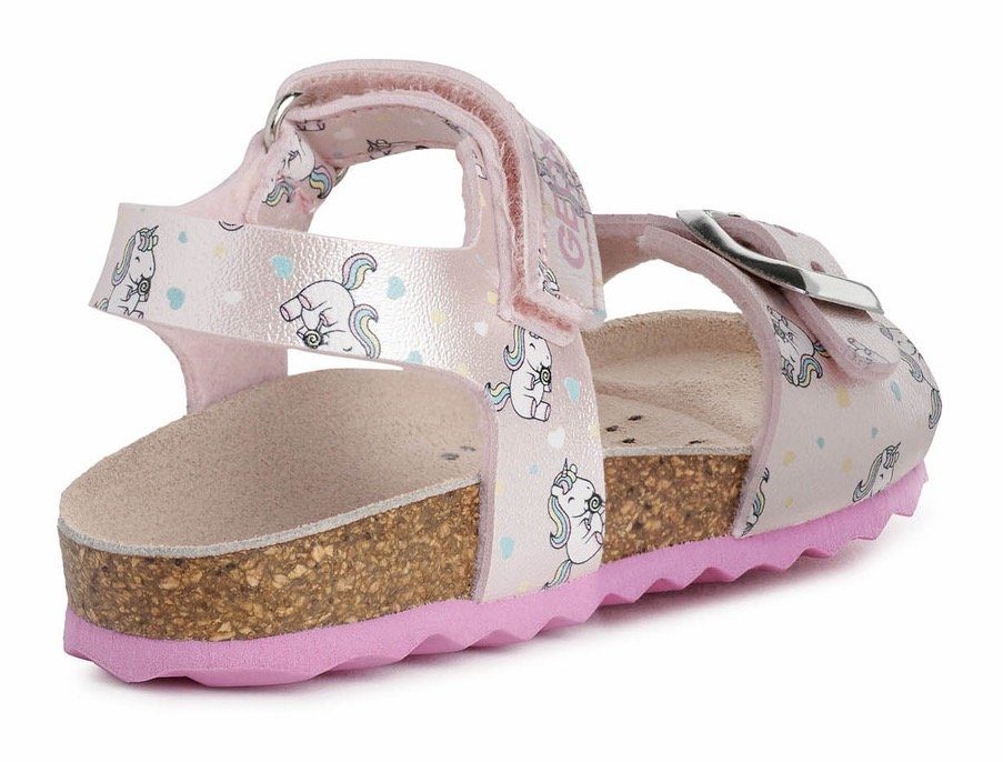 B allover SANDAL GIRL Print Sandale rosa-metallic-Einhorn mit CHALKI Geox