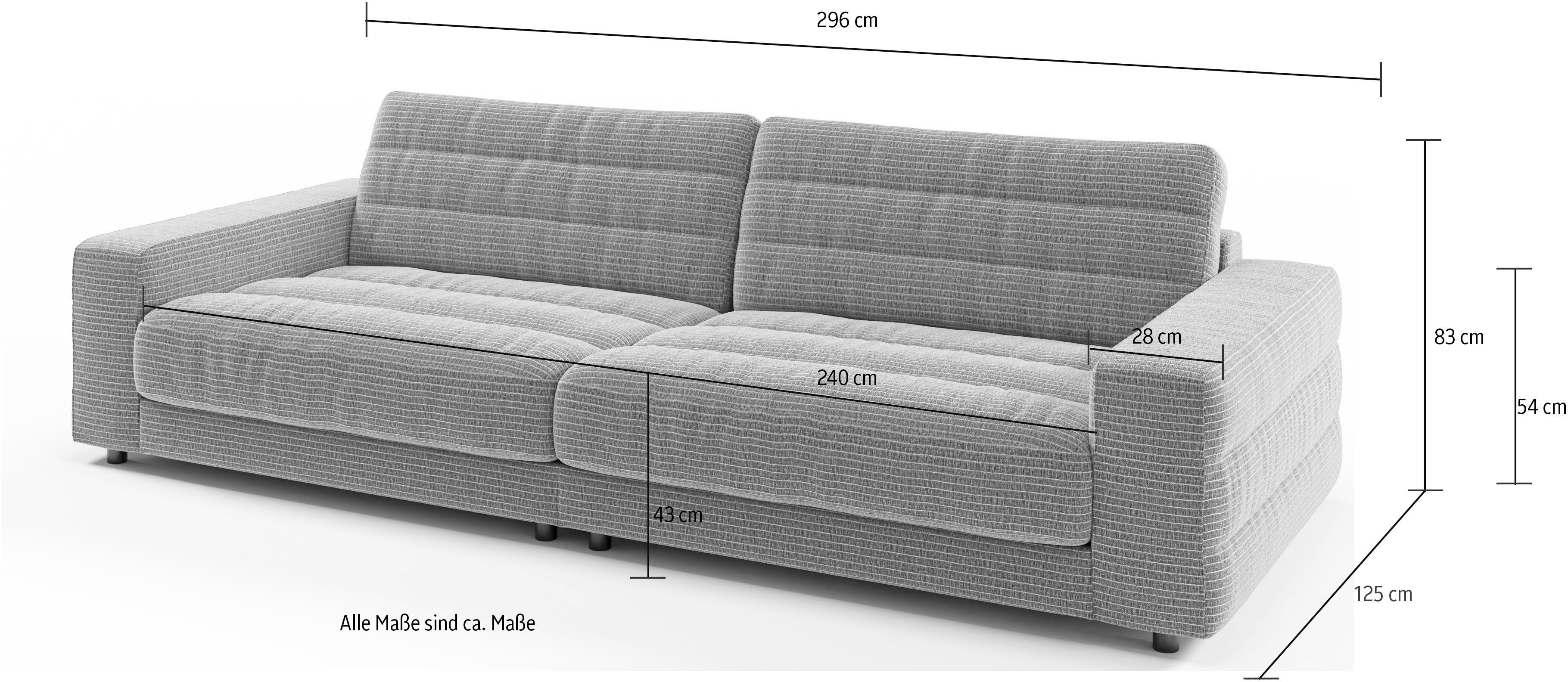 Quersteppung Stripes, Rückenkissen, Lose Candy aperol feiner mit 3C Big-Sofa