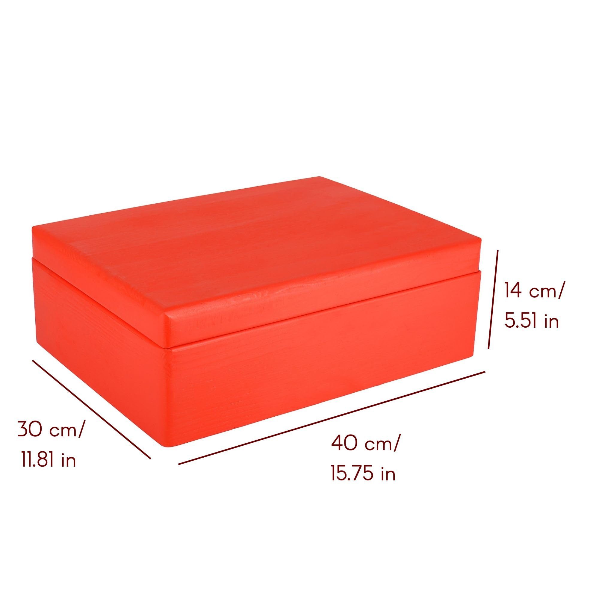 Creative Deco Holzkiste Holzkiste mit Deckel 40x30x14 cm Erinnerungsbox Baby