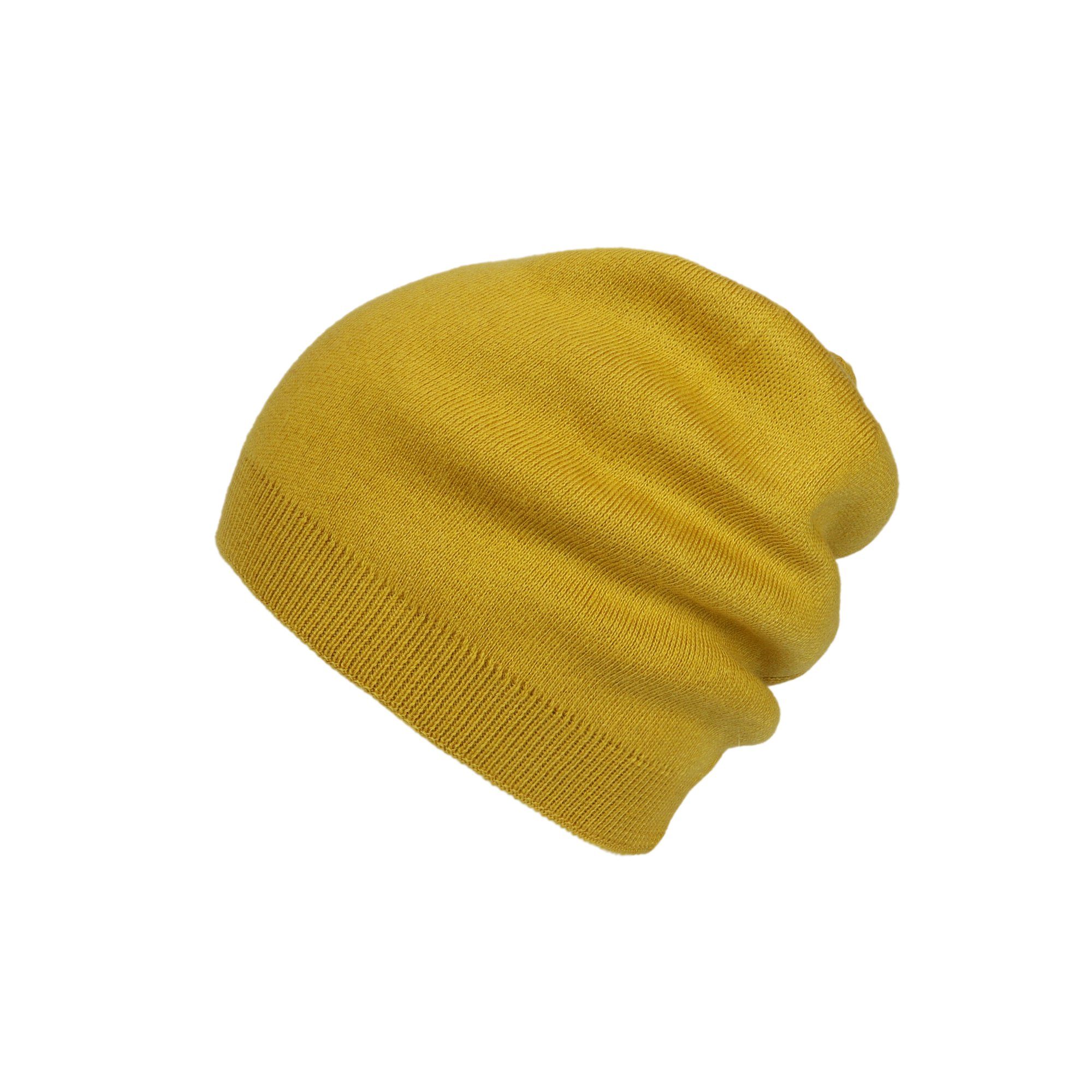 ZEBRO Strickmütze Beanie Mütze gelb | Strickmützen