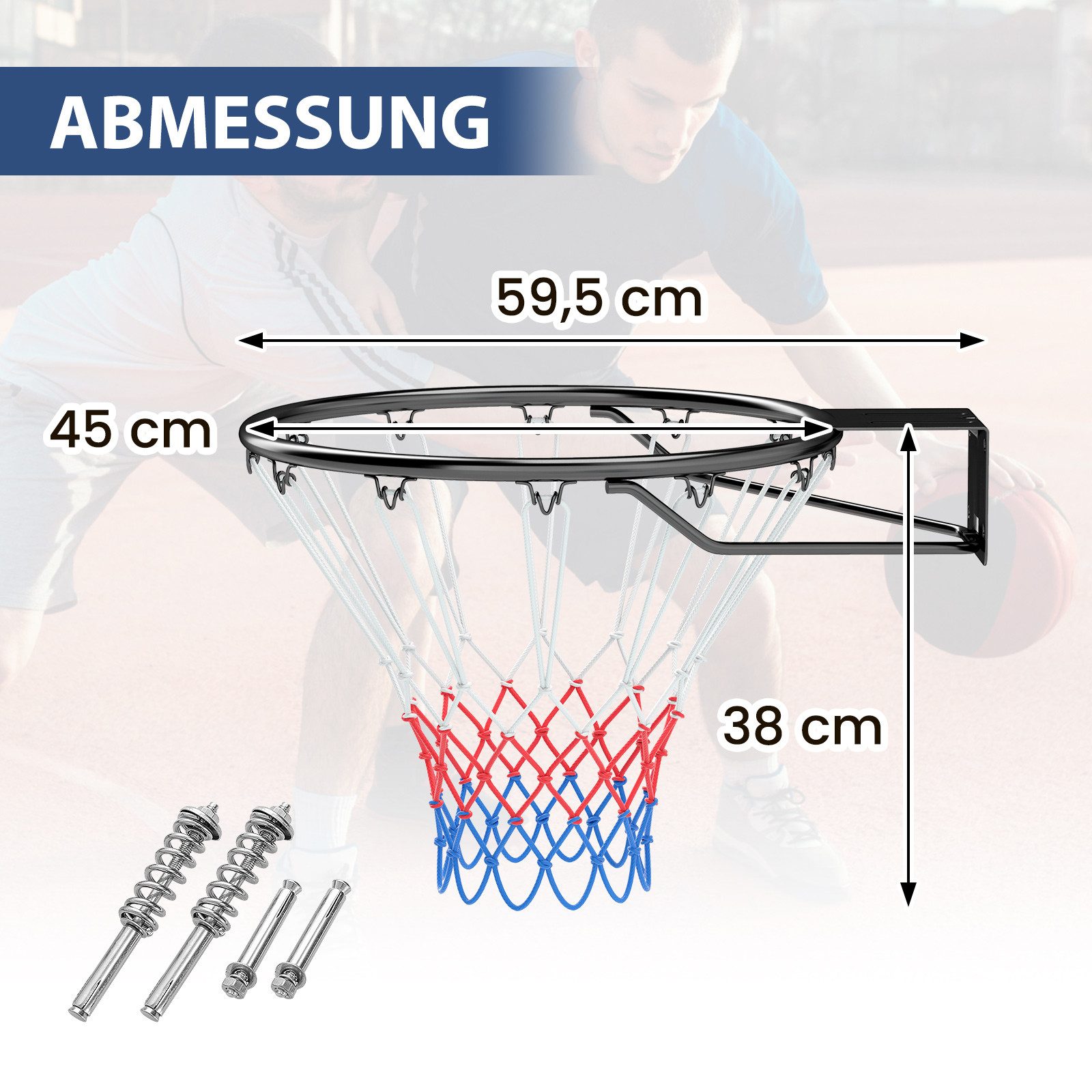 COSTWAY Basketballkorb, Ø45cm Basketballring mit Netz