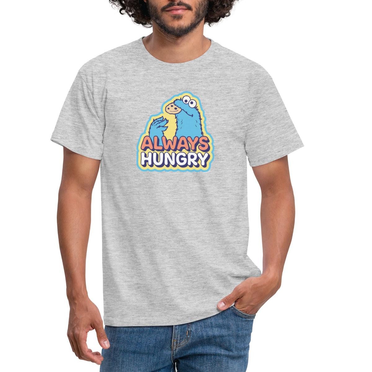 Spreadshirt T-Shirt Sesamstraße Krümelmonster Design Always Hungry Männer T-Shirt (1-tlg)