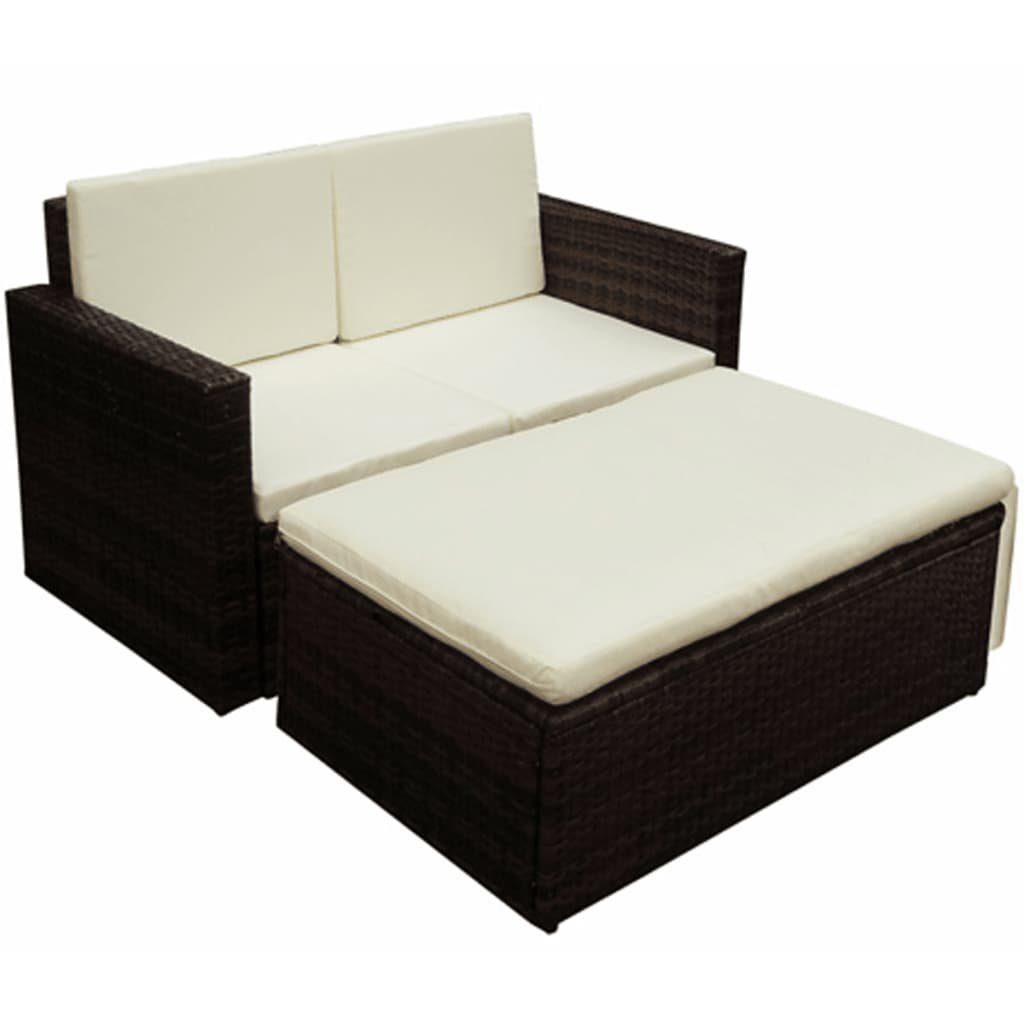 vidaXL GartenloungeSet »2tlg. GartenLoungeSet mit Auflagen Poly