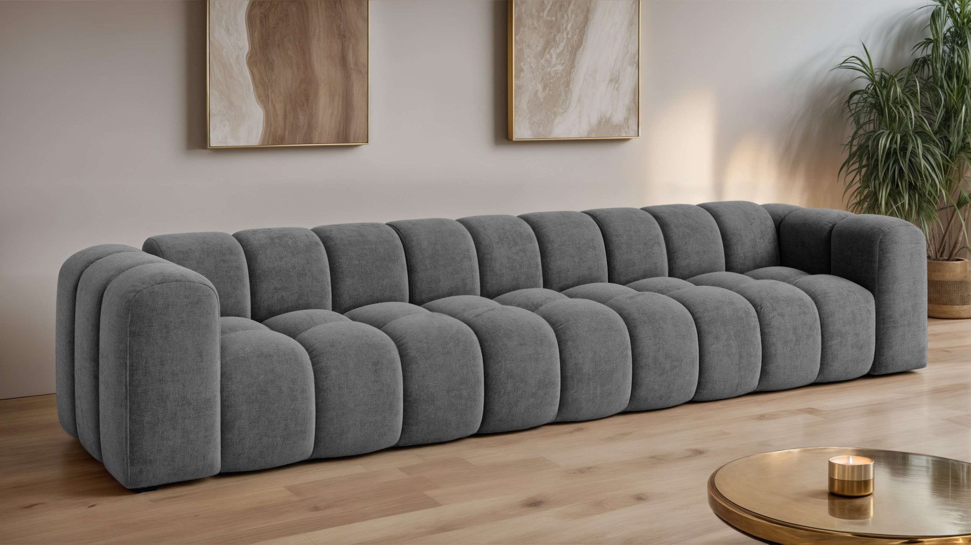 OTTO home Big-Sofa XL KALLIE Design-Sofa mit Steppung, Bubble-Optik, Breite 340 cm, moderne Steppung, hoher Sitzkomfort und modernes Design