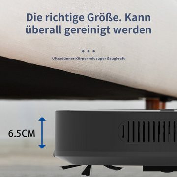 Welikera Saugroboter 6W 1800Pa Kehren Saugen Wischen 3 in 1 Roboter Staubsauger 400mL