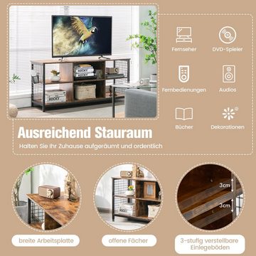 COSTWAY TV-Schrank mit verstellbarem Regal & Stauraum, Holz, 140x40x63cm