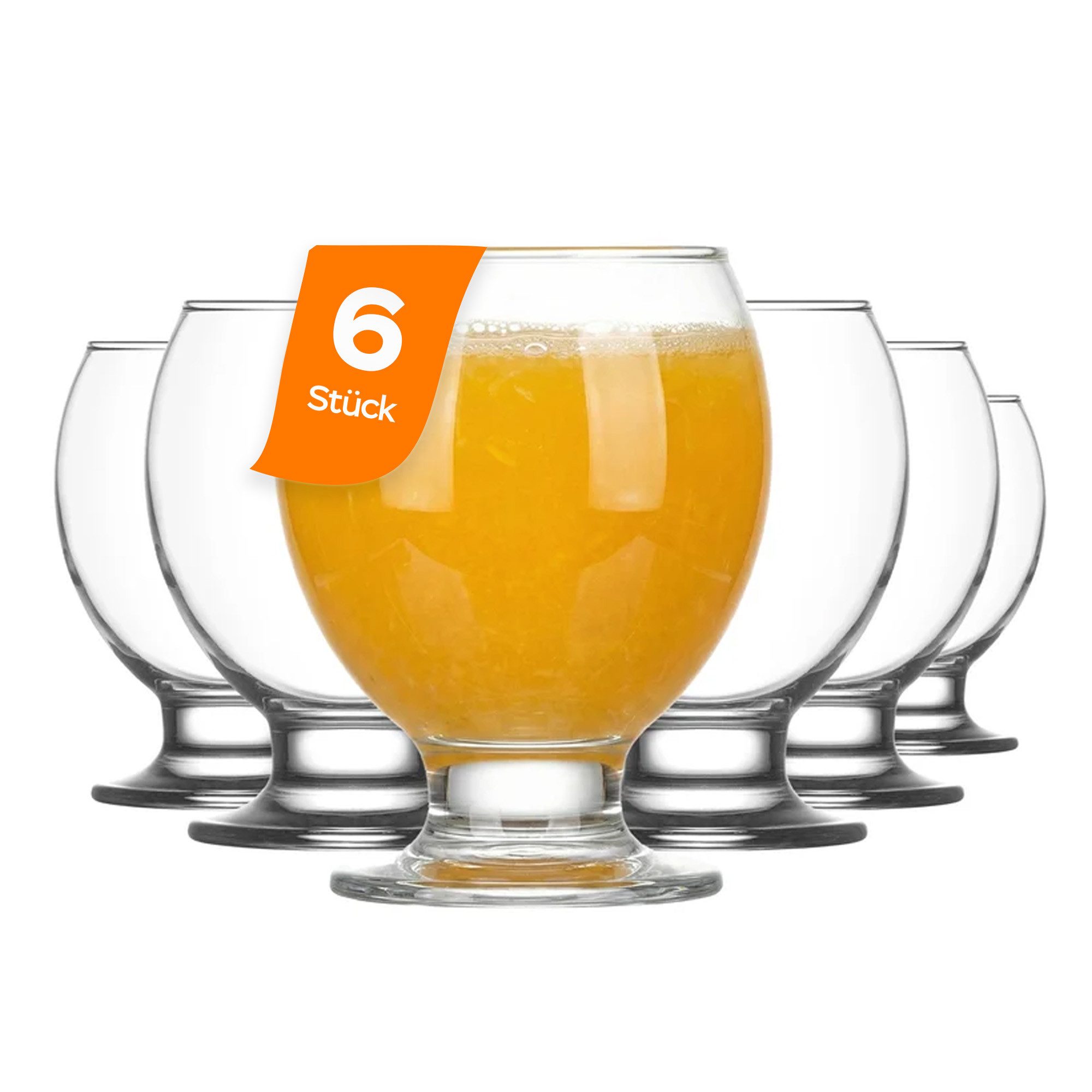 LAV Gläser-Set Nectar, 6-tlg., Glas, 6er Set, 280ml, ideal für Wasser, Saft, Softdrinks oder Cocktails