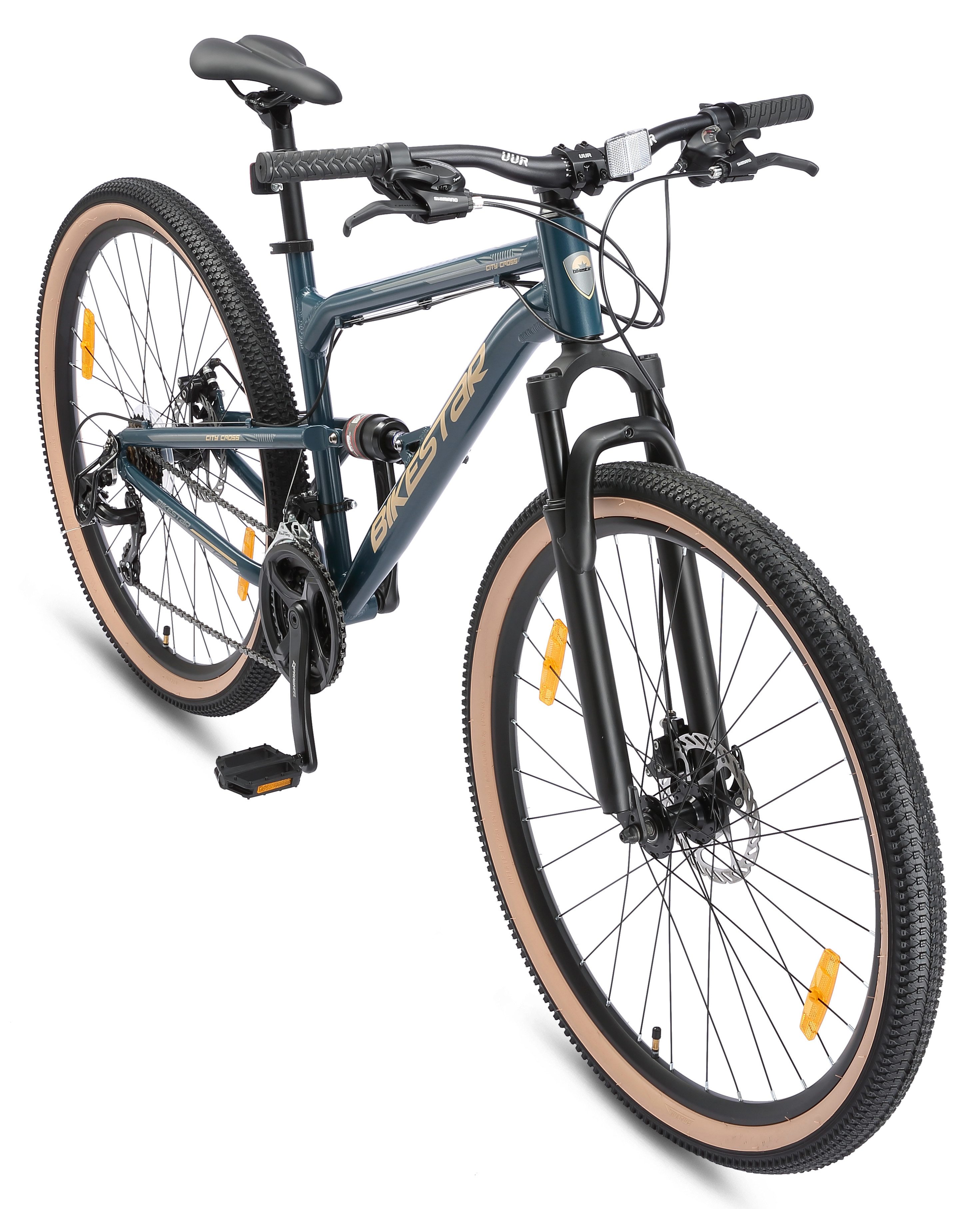 Bikestar Mountainbike, 21 Gang Shimano RD-TY300 Schaltwerk, Kettenschaltung, für Damen und Herren, Kettenschaltung