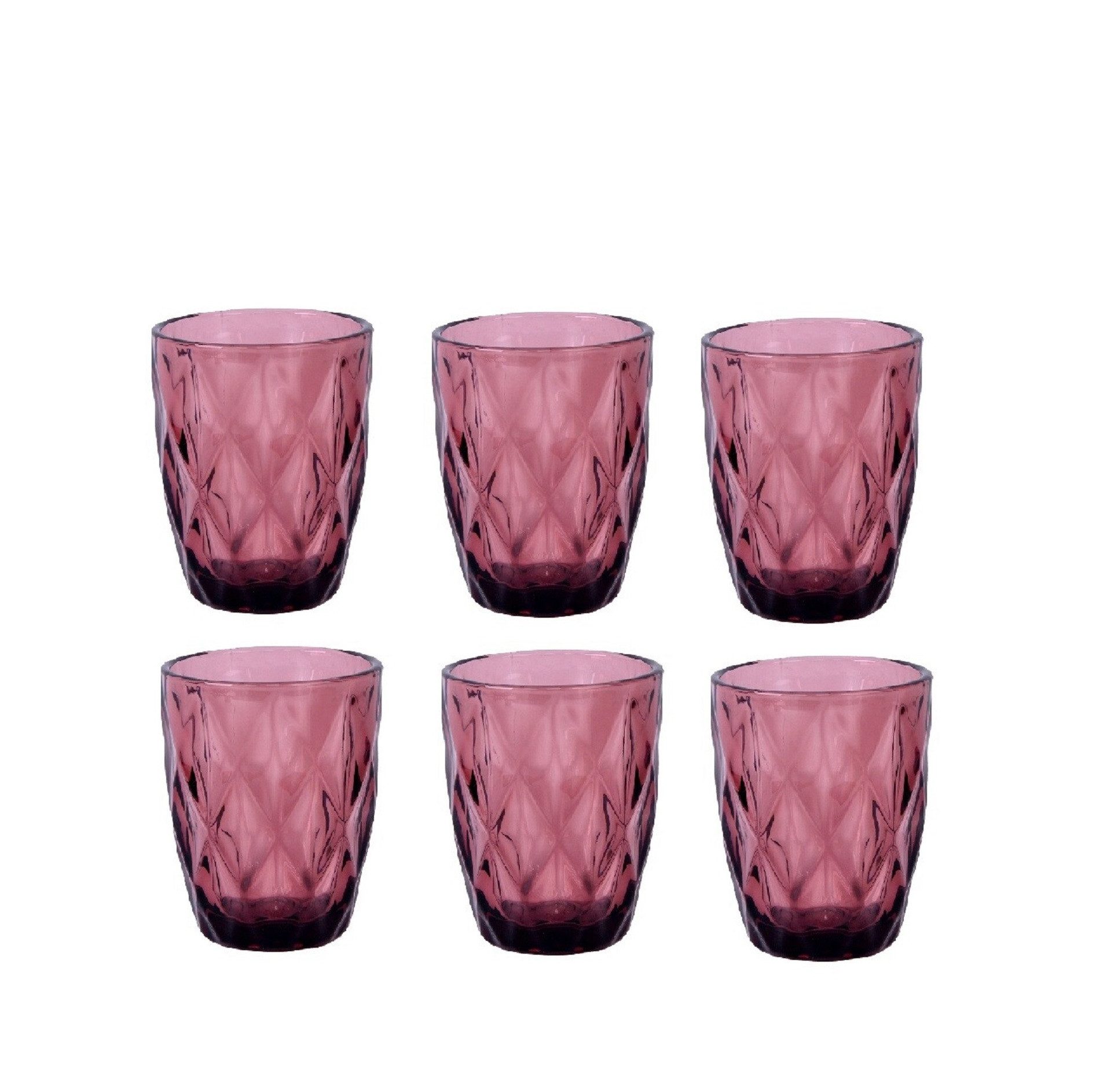 Schäfer Elektronik Gläser-Set 6er Wasserglas Set Diamond 260 ml für stilvollen Trinkgenuss, 6-tlg., 6-teilig