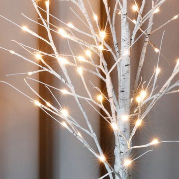 BURI LED Dekolicht LED Lichterbaum Birkenstamm 150cm Dekobaum Gartendeko Weihnachtsdeko w