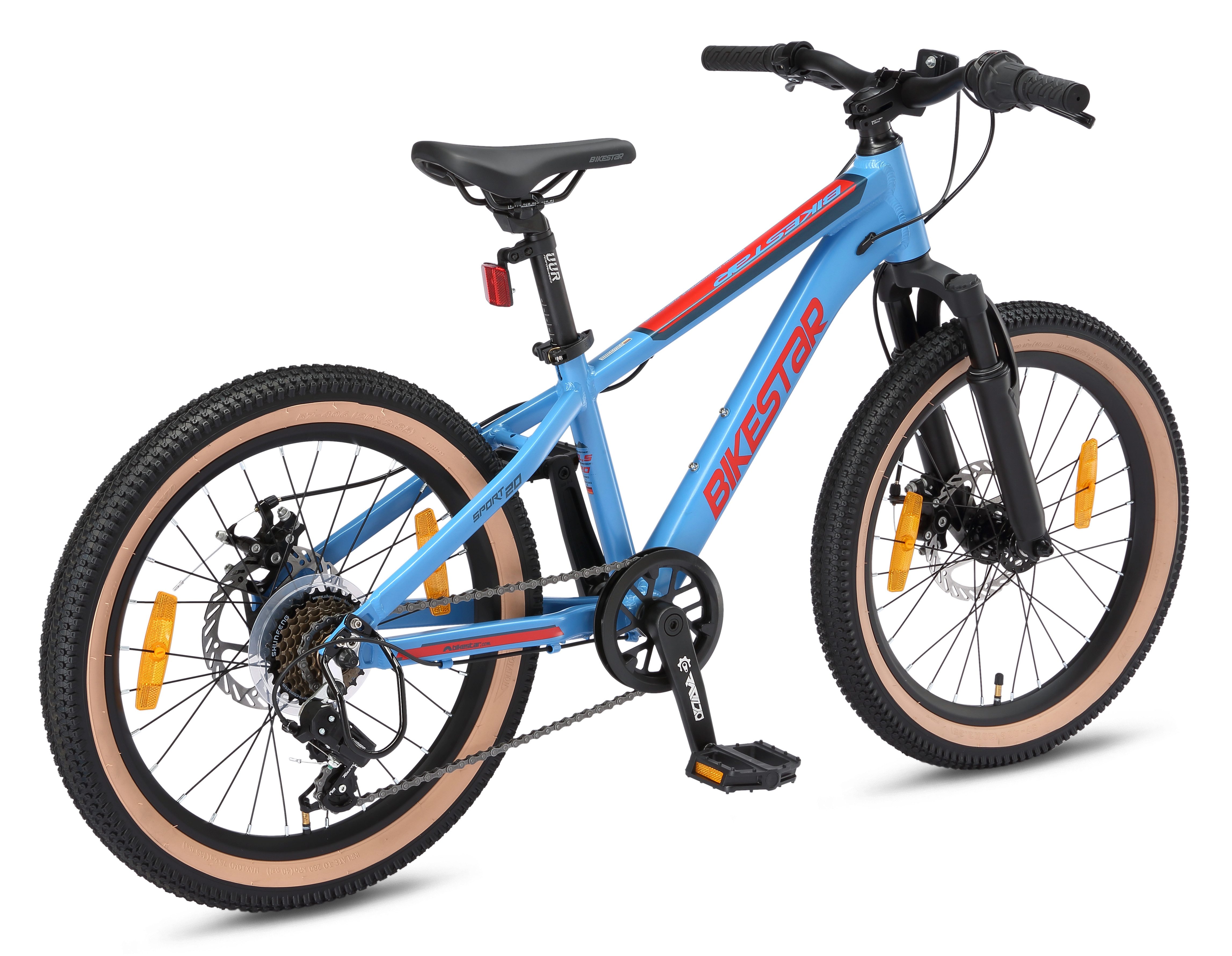 Bikestar Jugendfahrrad, 7 Gang Shimano RD-TY21 Schaltwerk, Kettenschaltung