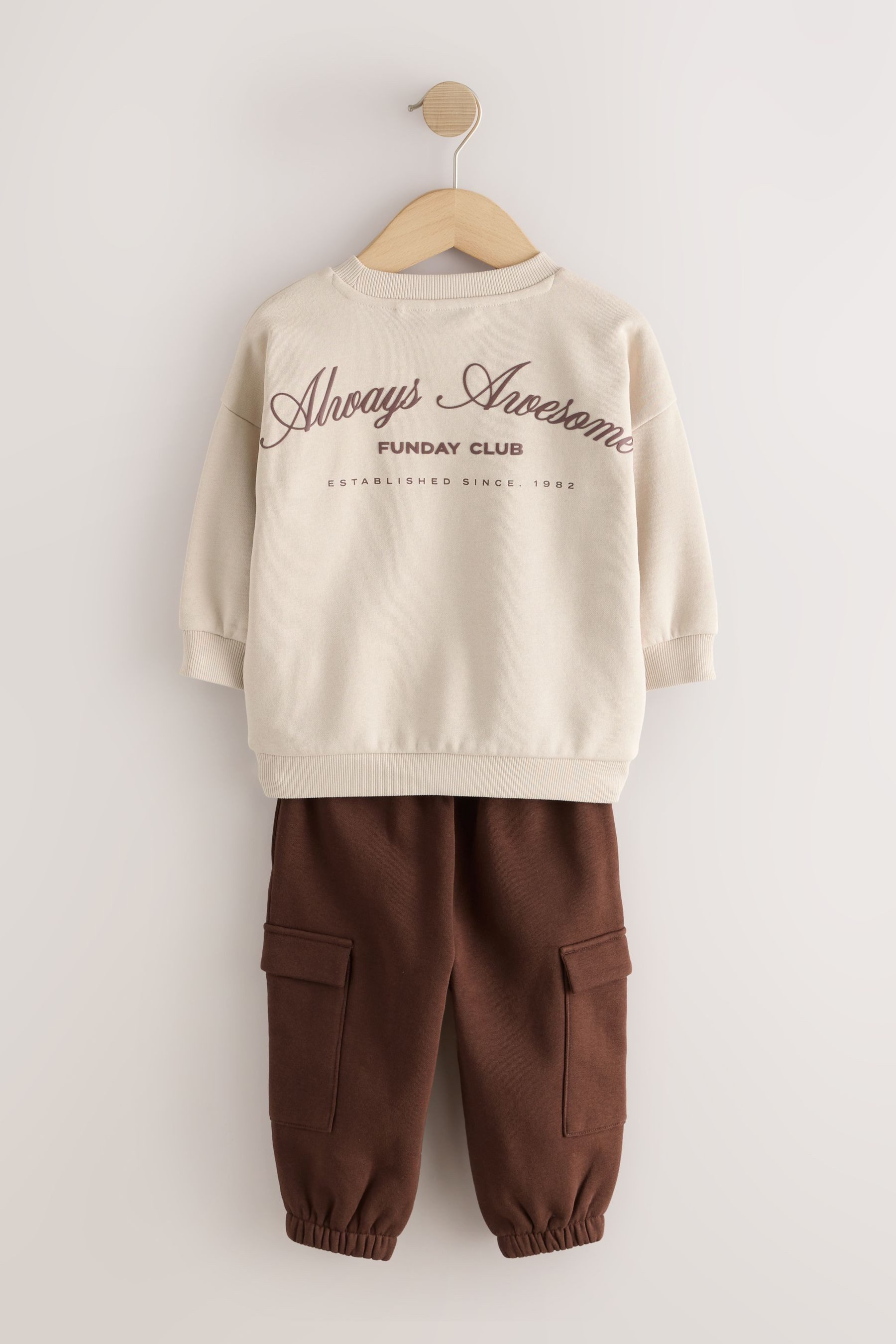 Next Sweatanzug Rundhals-Sweatshirt und Utility-Jogginghose im Set (2-tlg)