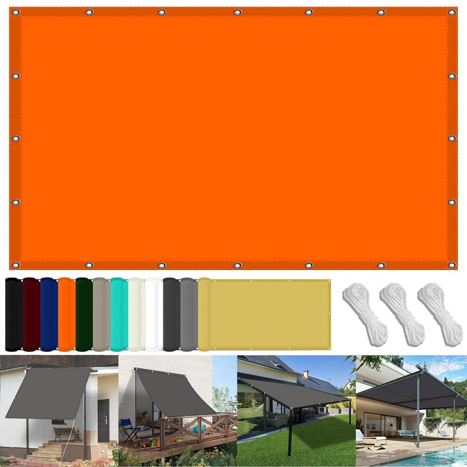 LuxusKollektion Sonnensegel Sonnensegel 150x300cm Orange UV-Schutz PES