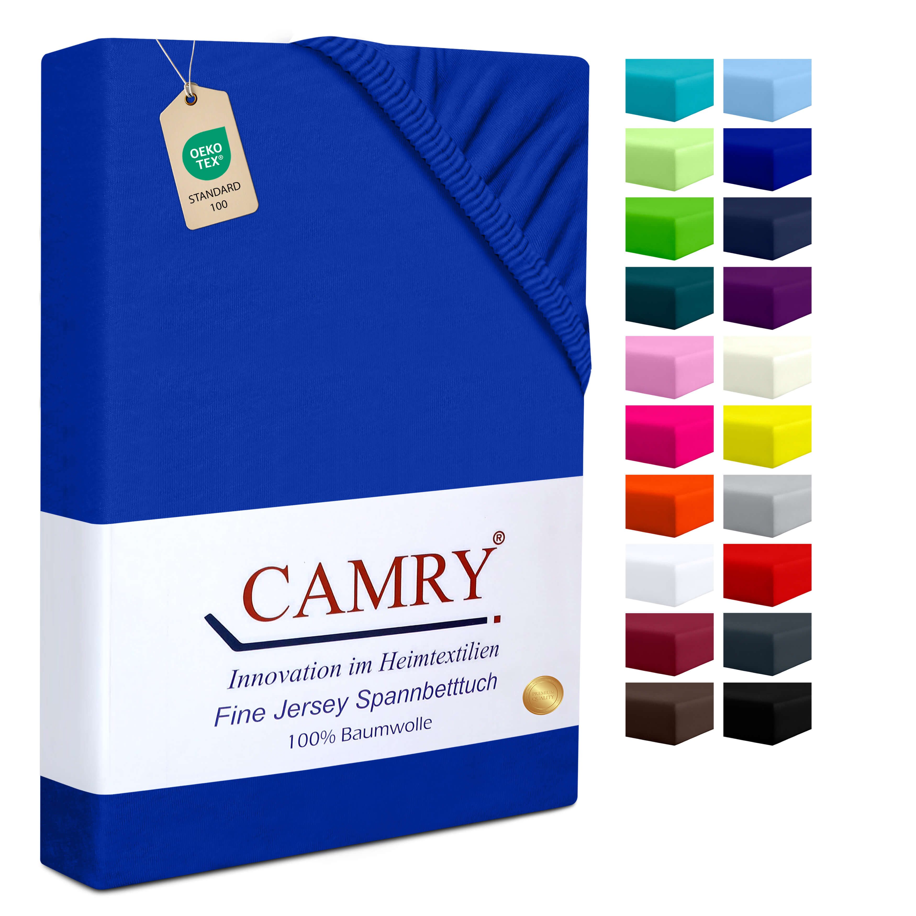 Camry Spannbettlaken CLASSIC Jersey 100% Baumwolle Spannbetttuch atmungsaktiv Gummizug, Jersey Baumwolle, Gummizug: rundum, 100% Baumwolle, alle Matratzenhöhen, atmungsaktiv, pflegeleicht
