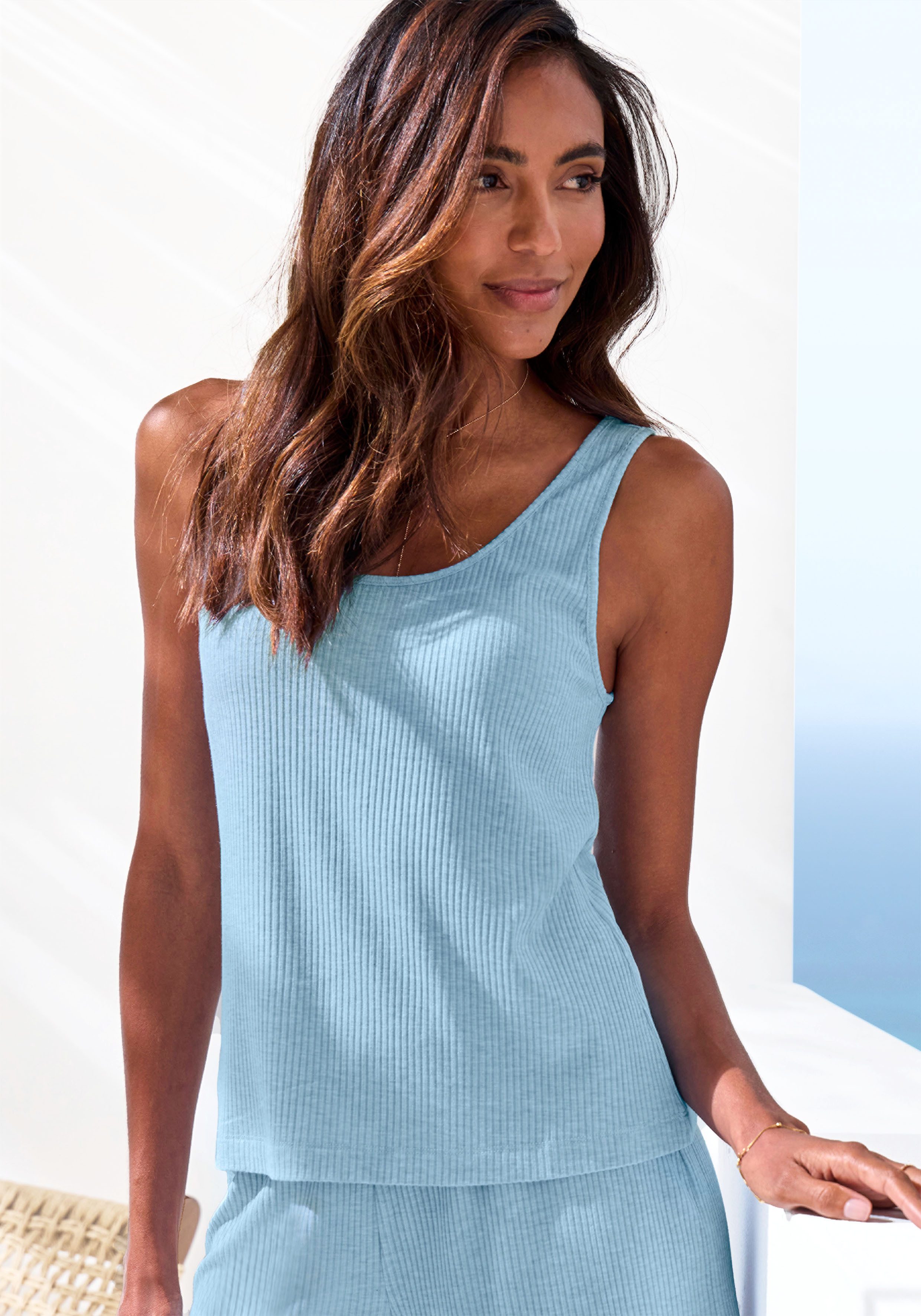 s.Oliver Pyjamaoberteil 1-teilig, in elastischer Rippware günstig online kaufen