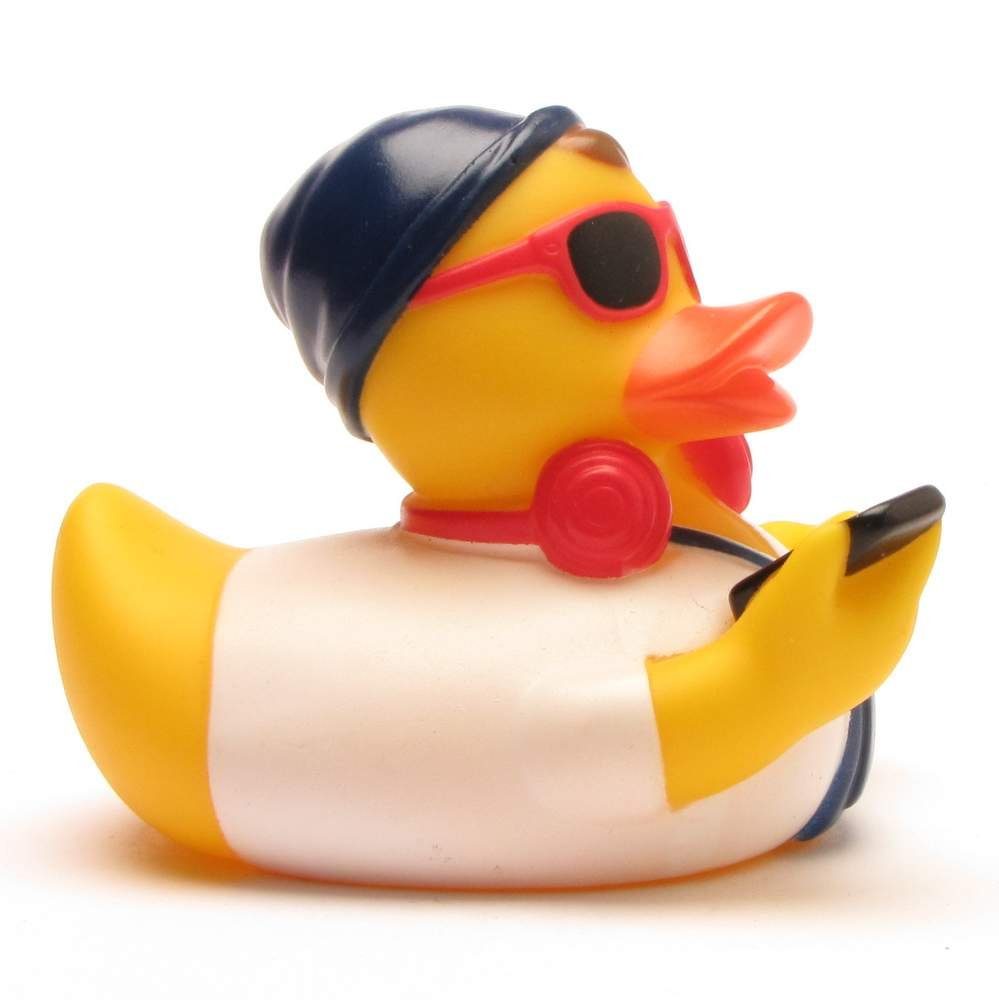 Badeente - Quietscheente Badespielzeug weiss - Hipster Duckshop