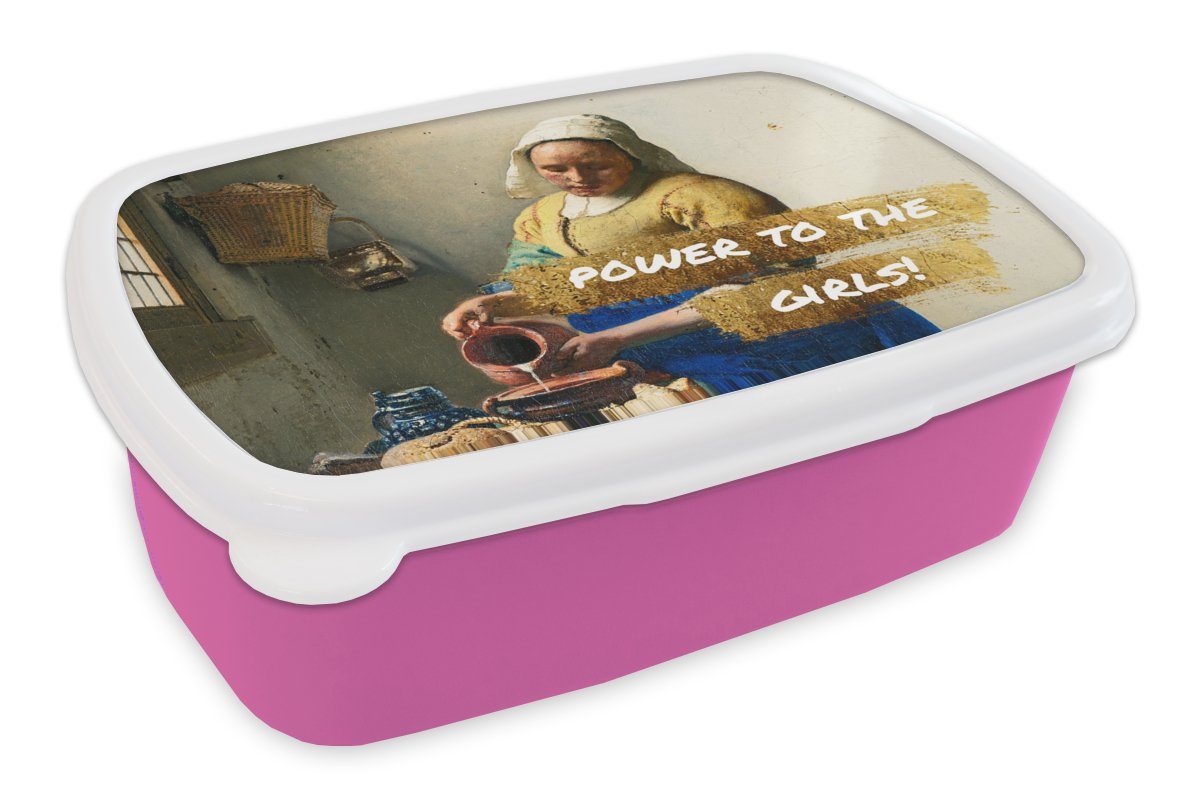 preiswürdig MuchoWow Lunchbox Brotbox Kinder, - für Gemälde Gold Alte Kunststoff, Mädchen, - Zitate rosa Brotdose Kunststoff (2-tlg), - Snackbox, Milchmädchen - Meister, Erwachsene