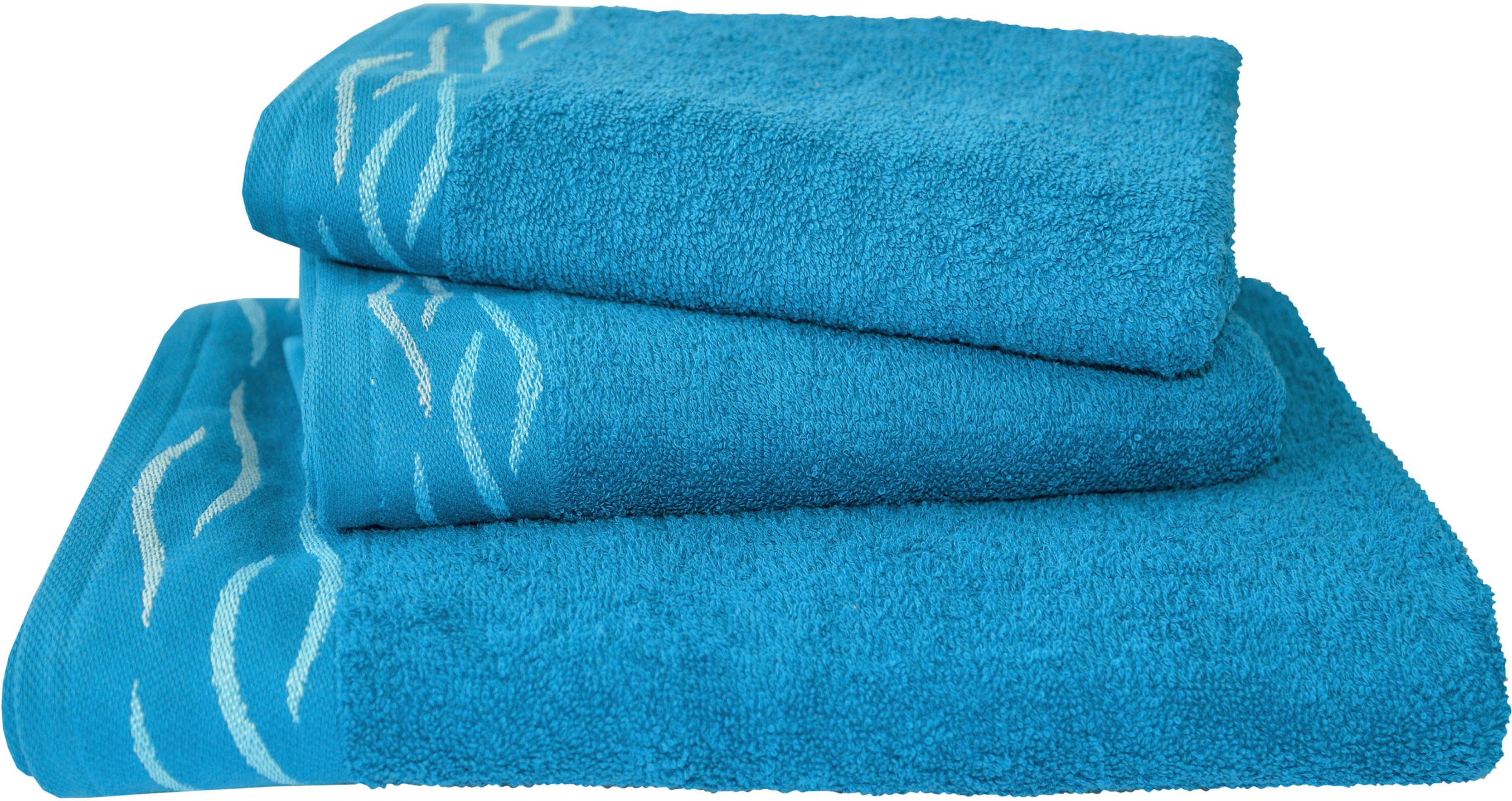 Dyckhoff Handtuch Set »Wave«, Set, 3 tlg., Frottier, mit Jacquard-Bordüre;4 günstig online kaufen