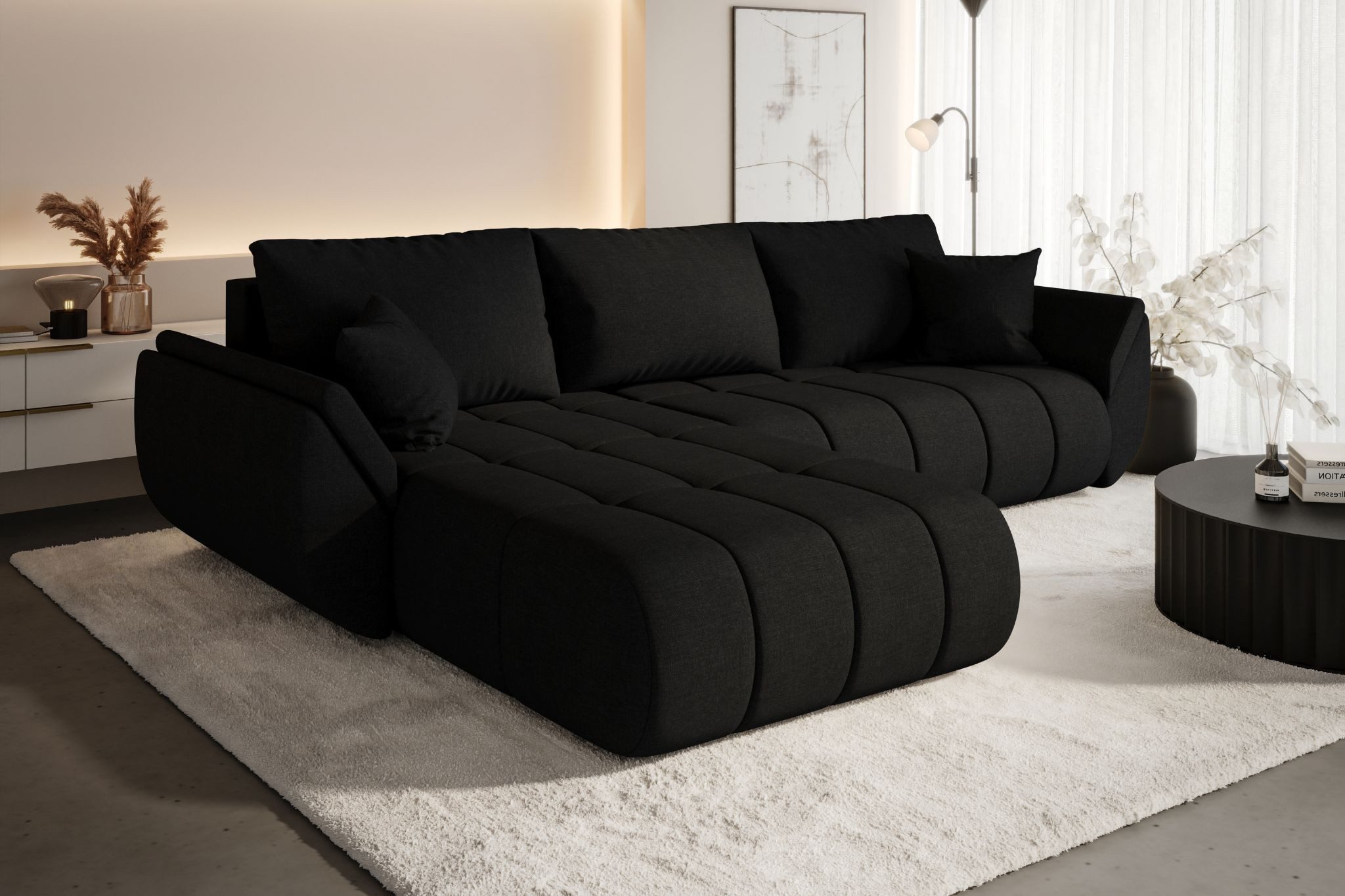 Kaiser Möbel Ecksofa TOKYO PREMIUM im Stoff WIND modernes, Schlaffunktion und Bettkasten, Ecksofa, L-Form,Strapazierfähiger Webstoff WIND,Easy-Clean-Technologie