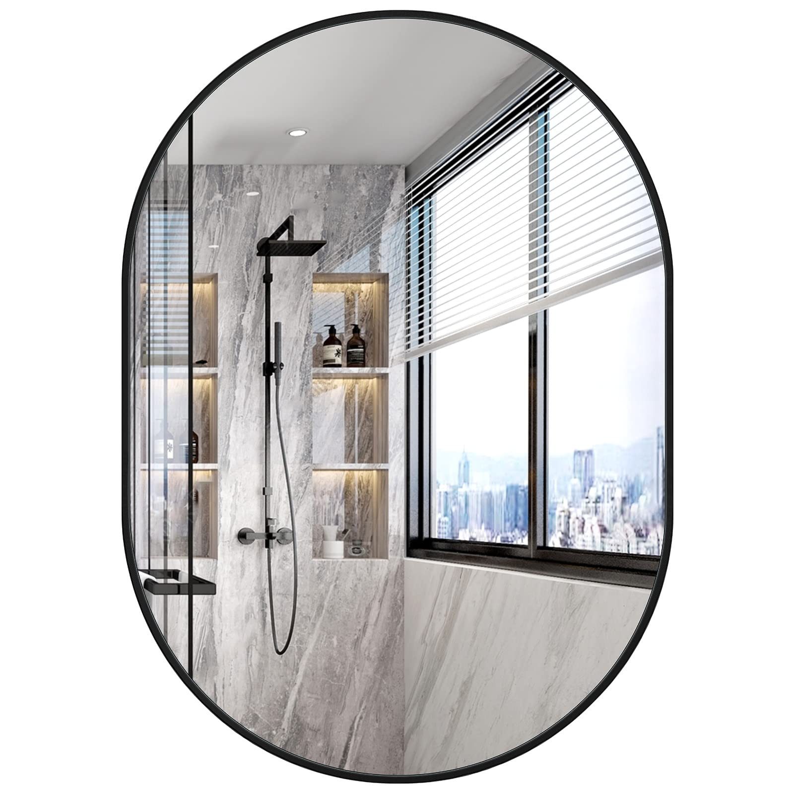 Dripex Wandspiegel dekorativer Spiegel Schminkspiegel mit Aluminiumrahmen