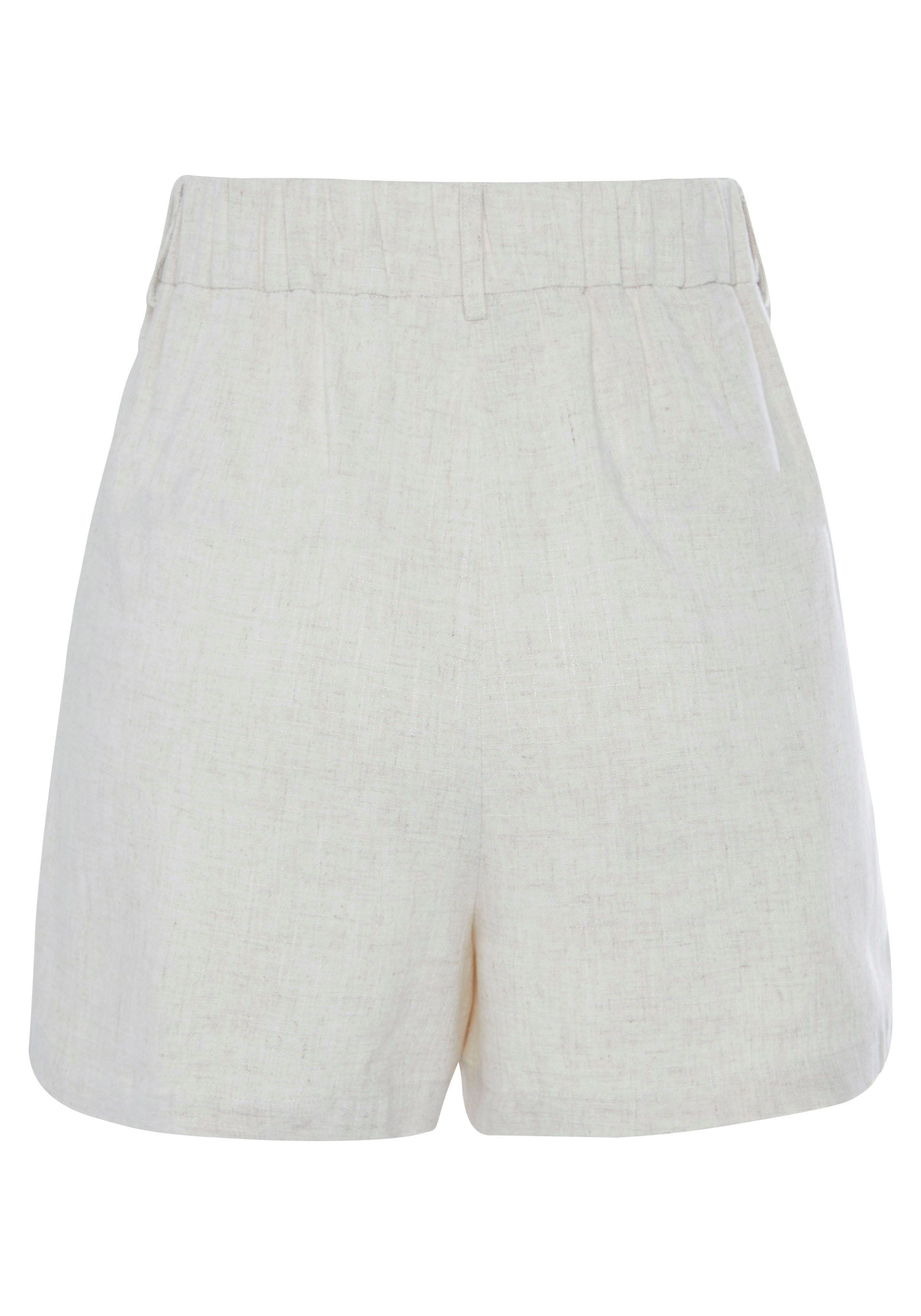 LASCANA Webshorts aus bequemen Leinen-Mix mit Taschen, Leinenhose, Sommerhose mit Gürtelschlaufen, modisch