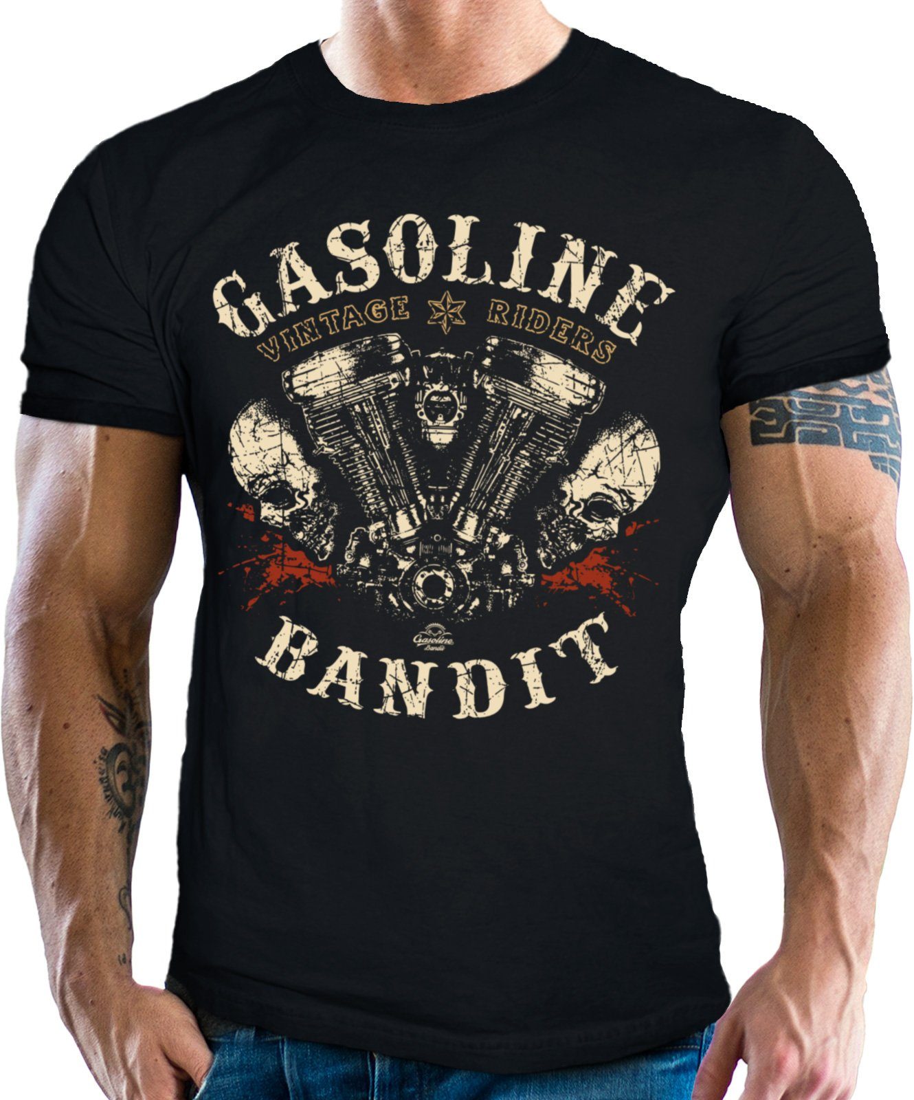 GASOLINE BANDIT® T-Shirt für Biker - Vintage Riders