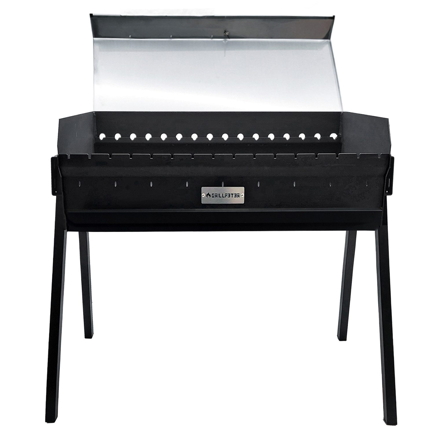 Grillpeter Holzkohlegrill Profi Mangal Altan 90 Stahl 3mm Schaschlikgrill Edelstahldeckel