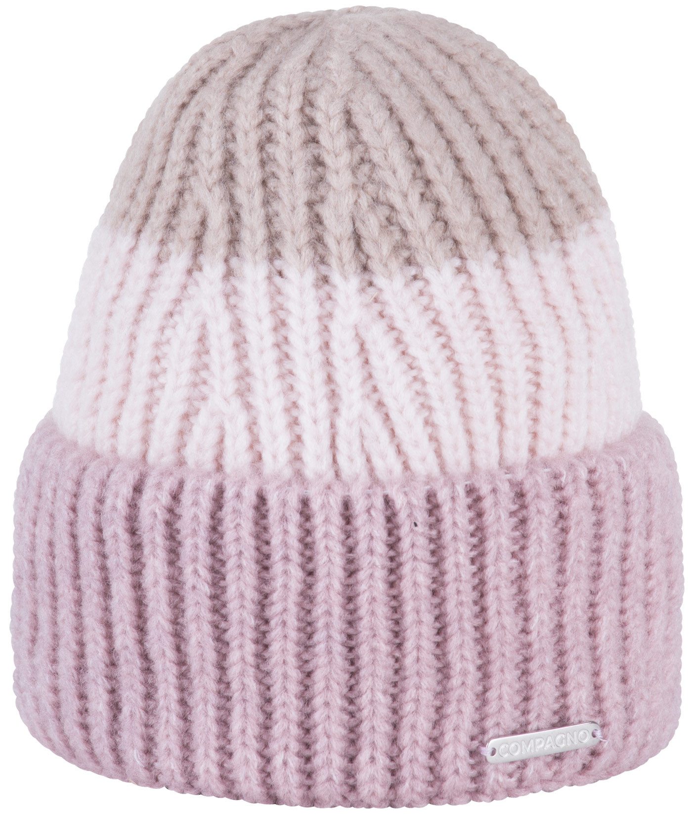 compagno Strickmütze (1-St) Klassische Beanie Wintermütze Strickmütze Damen mit breiter Krempe