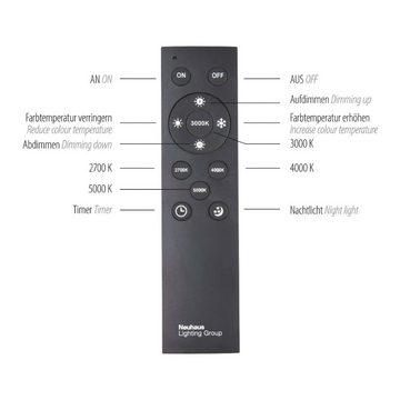 Paul Neuhaus LED Stehlampe Pure-Lines, integrierter Dimmer, inkl. Fernbedienung, Memory-Funktion, Leuchtkörper drehbar, CCT-Farbtemperaturwechsler, LED fest integriert, Warmweiß, Kaltweiß, Akzentbeleuchtung, inkl. Dimmer, Fernbedienung