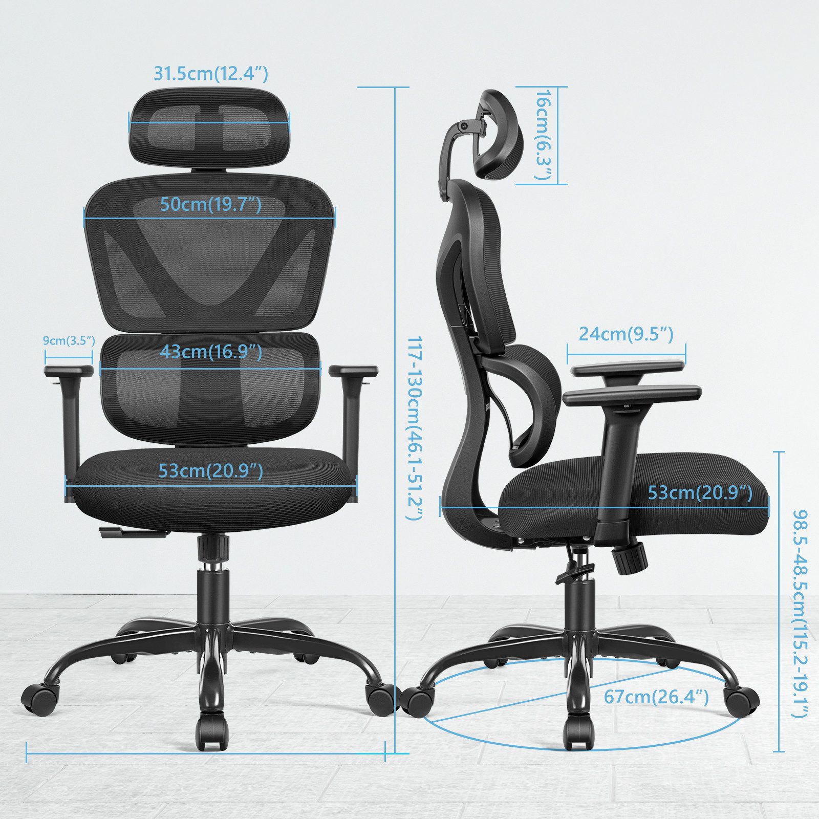 PEAKLIMB Bürostuhl Ergonomischer Schreibtischstuhl, Chefsessel mit günstig online kaufen
