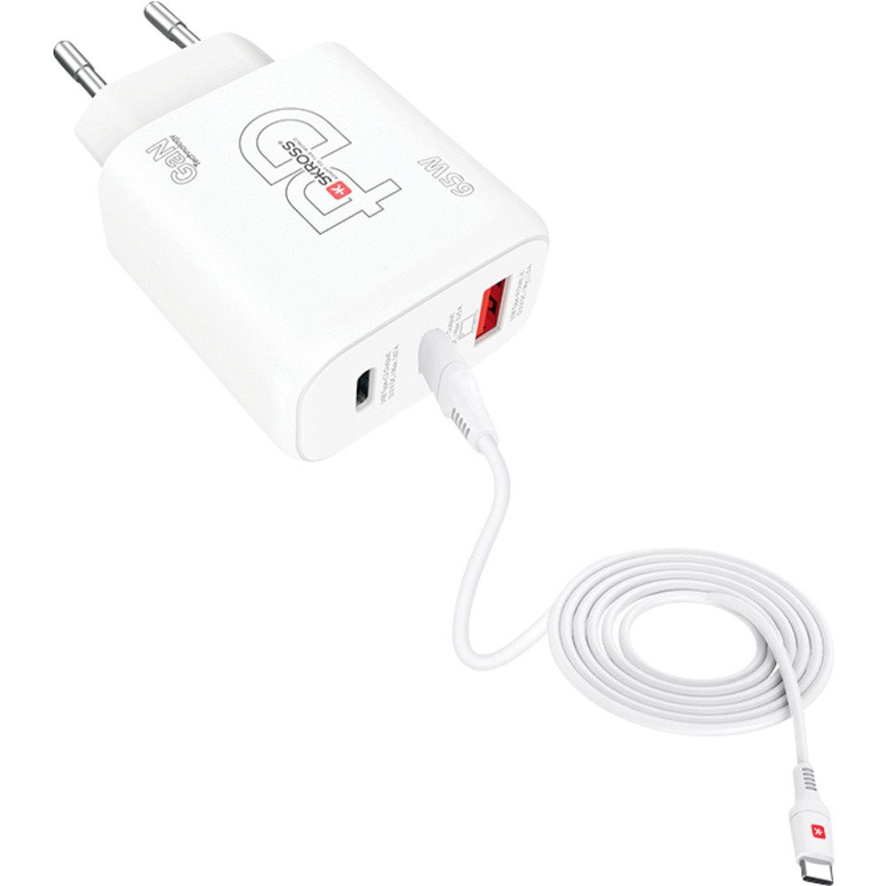 Skross Power Charger 65W PD GaN Combo+ EU USB Ladegerät 65 W 1x USB-A, USB-Ladegerät