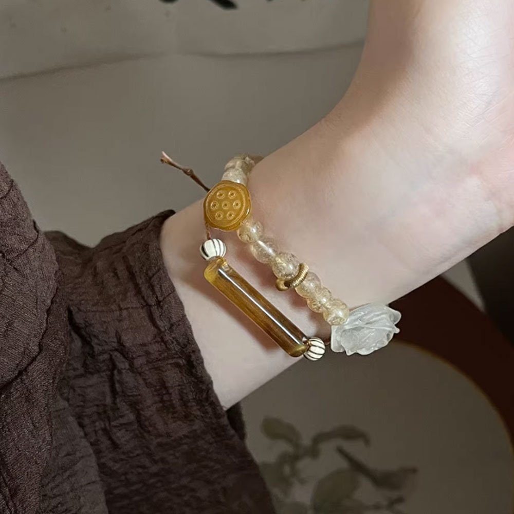 AUzzO~ Armketten Set Stil Armketten Kettenarmband Ethnischer Damen Perlen Blume Set (2er-Set)