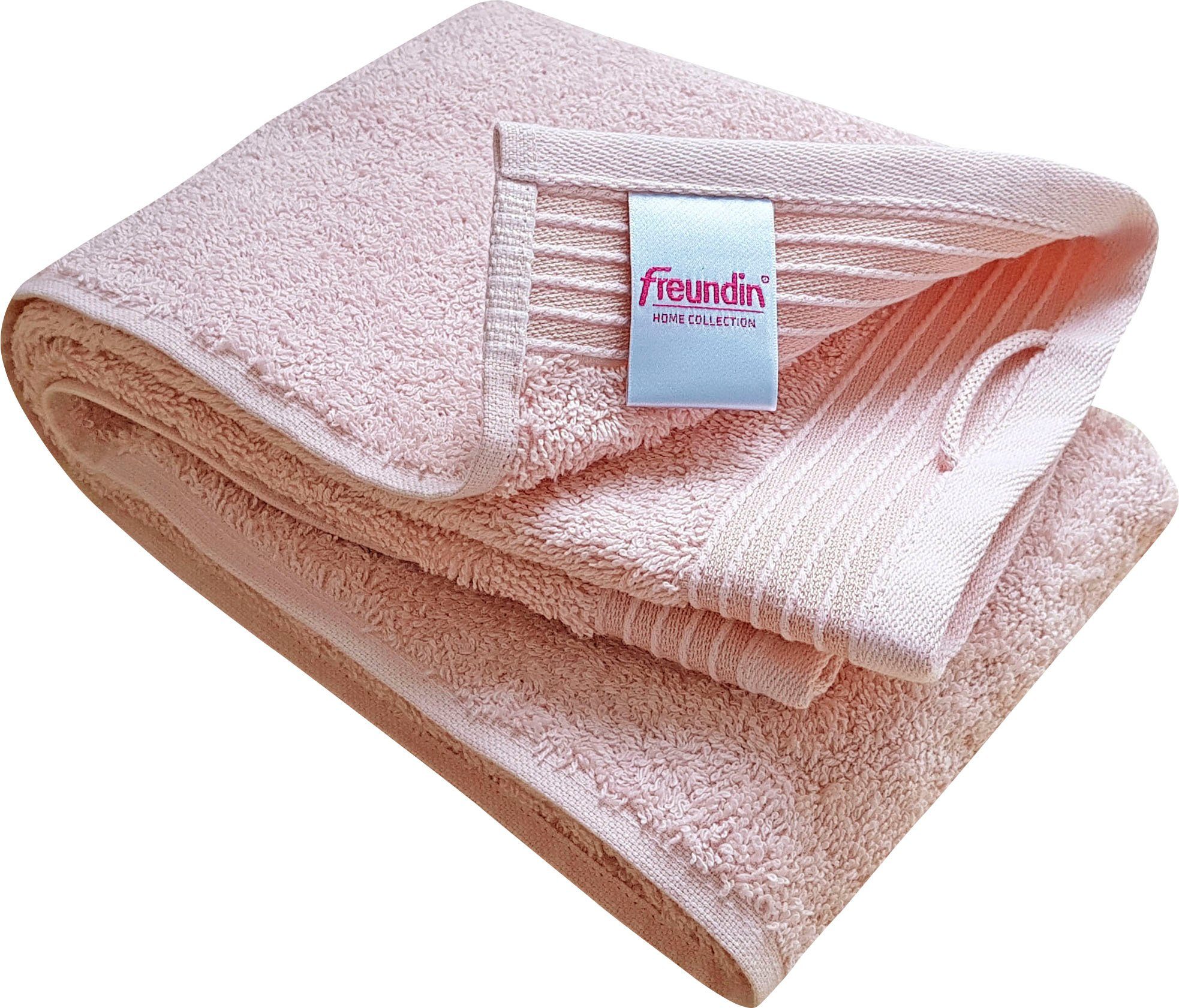 freundin Home Collection Badetuch Freundin Home Badetuch, Walkfrottier (1-St), mit geflochtener Kordel zum Aufhängen rosenholz