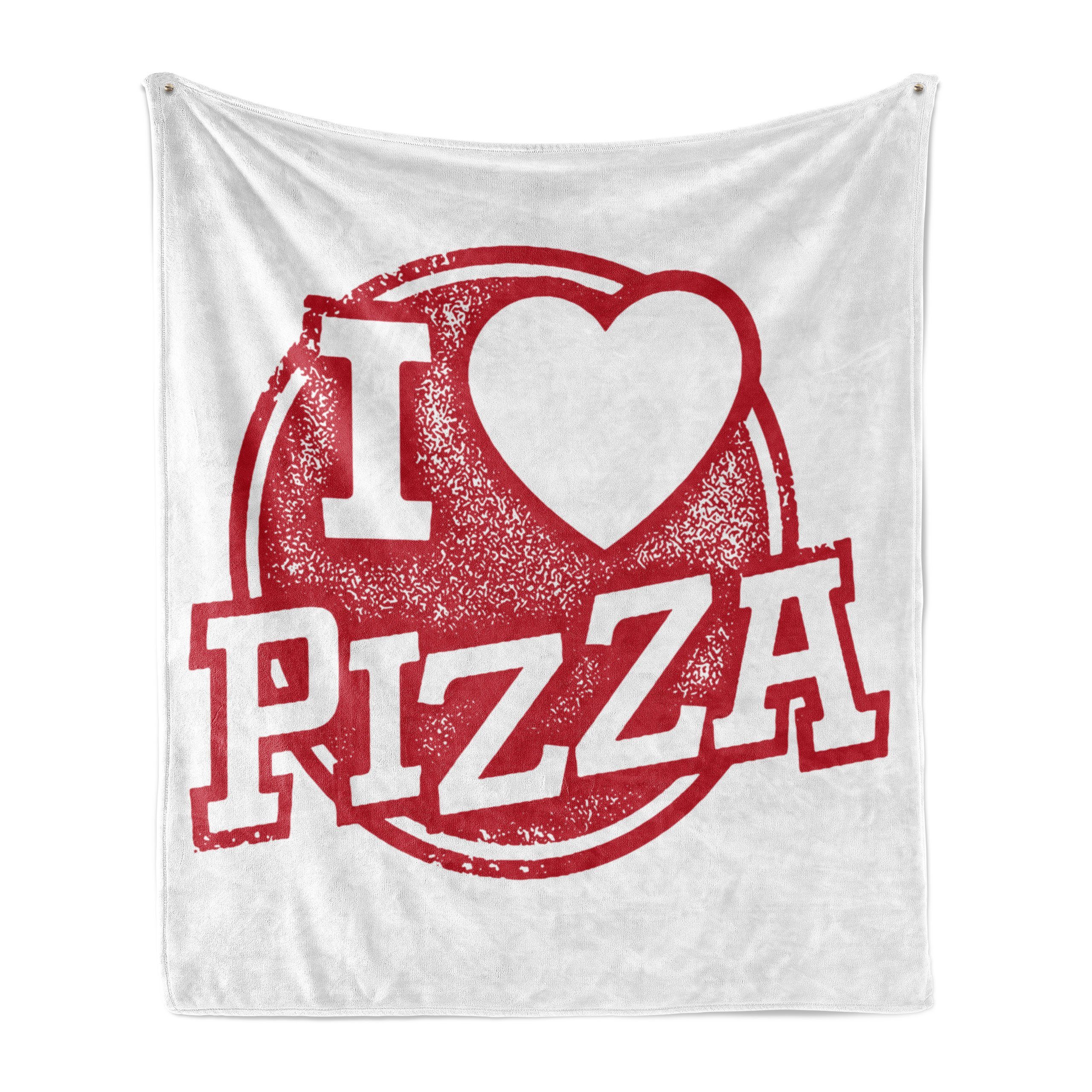 Wohndecke Gemütlicher Plüsch für Pizza-Beschriftung Zitat Love Grunge Außenbereich, den und Abakuhaus, Innen