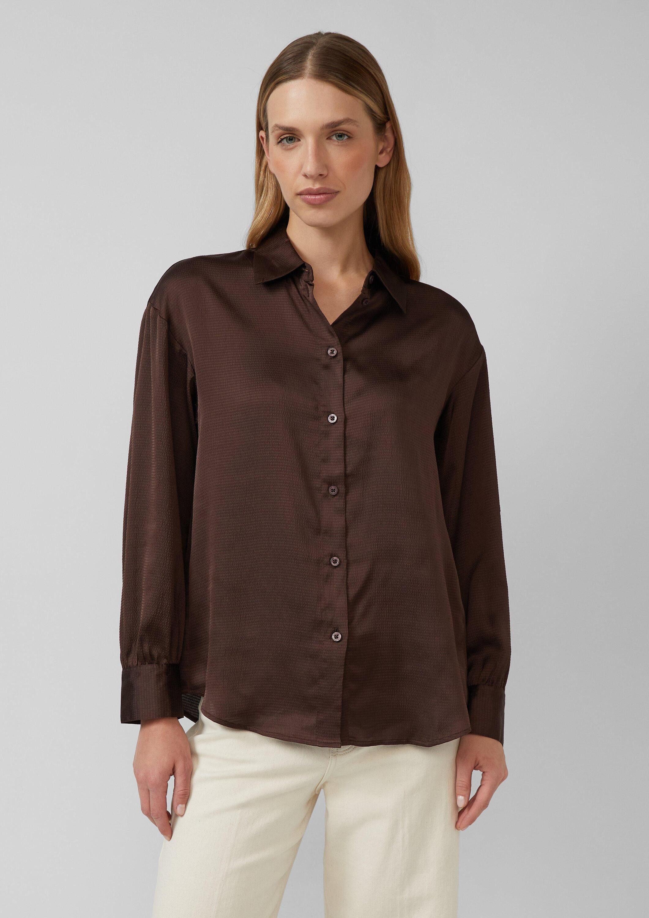 s.Oliver Langarmbluse Bluse Bluse aus strukturierter Ware im Relaxed Fit günstig online kaufen