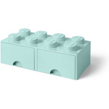 Room Copenhagen Aufbewahrungsdose LEGO® Storage Brick 8 Mintgrün, mit 2 Schubladen, Aufbewahrungsbox, Baustein-Form, stapelbar