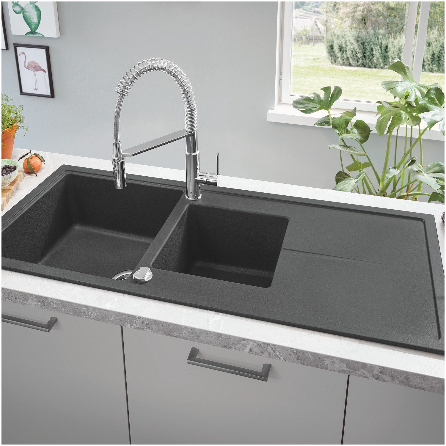 Grohe Küchenarmatur Einhebel Spültischbatterie, QuickFix, Hochdruck, chrom (30361000)