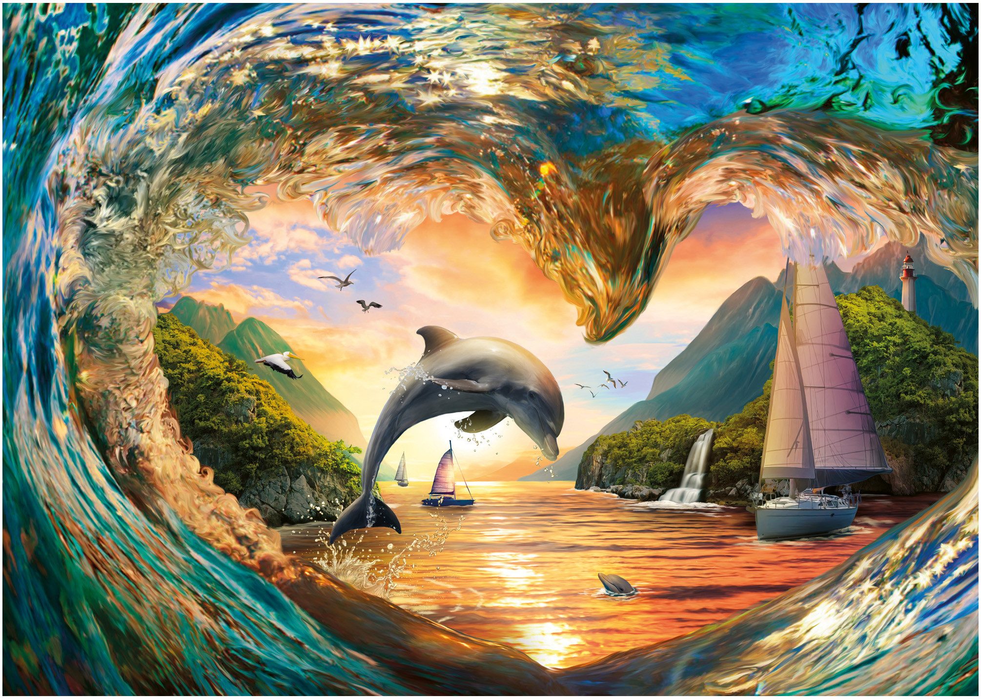 Ravensburger Puzzle Sprung in den Sonnenuntergang, 1000 Puzzleteile, Made in Germany