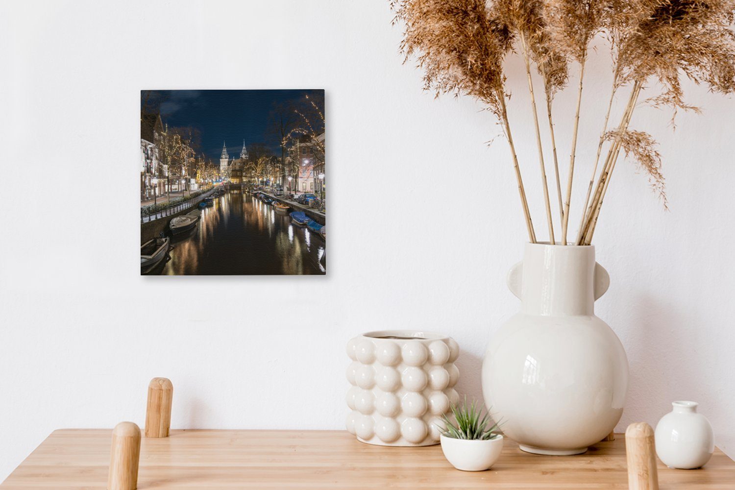 OneMillionCanvasses® Leinwandbild der St), für hinter (1 Spiegelgracht Das Bilder Amsterdam, Schlafzimmer in Wohnzimmer Rijksmuseum Leinwand