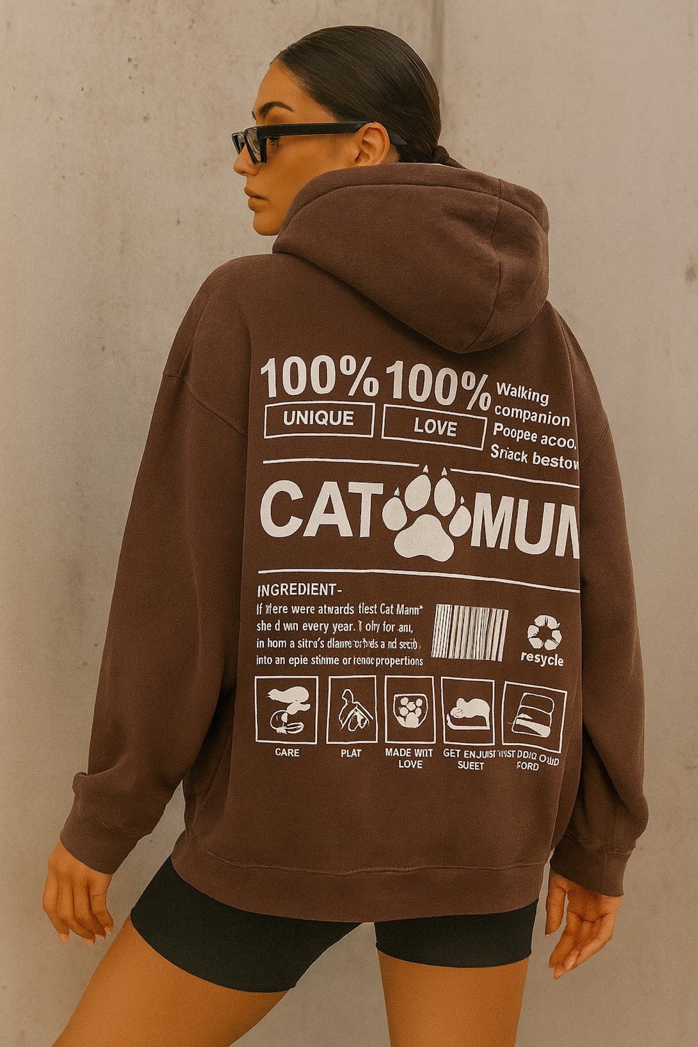 Worldclassca Hoodie Worldclassca Oversized CAT MUM günstig online kaufen