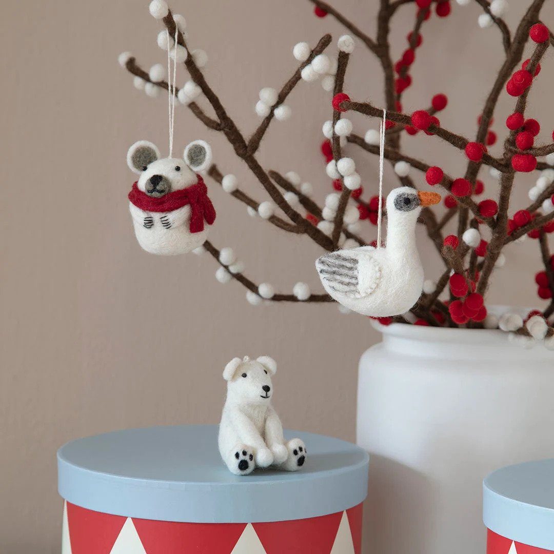 Kunstblumenstrauß Zweig aus Filz, fairtrade, handmade Zweig mit Beeren, Gry günstig online kaufen