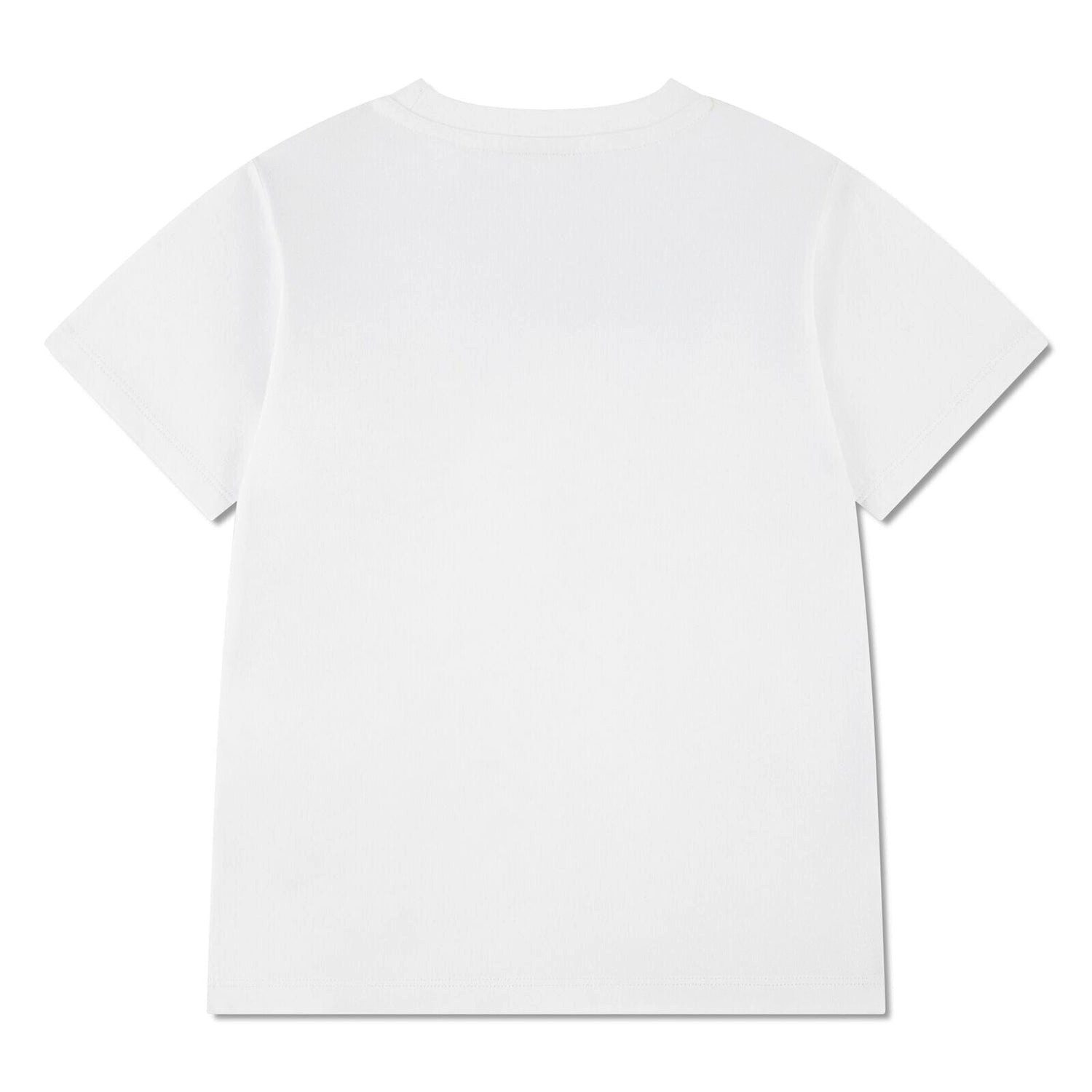 Lacoste T-Shirt Lacoste Kinder T-Shirt – Tennisplatz-Print, Weiß