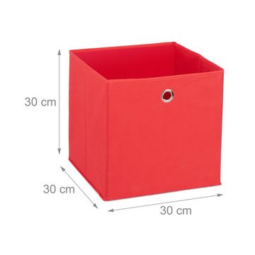 relaxdays Aufbewahrungsbox 12 x Aufbewahrungsbox Stoff rot