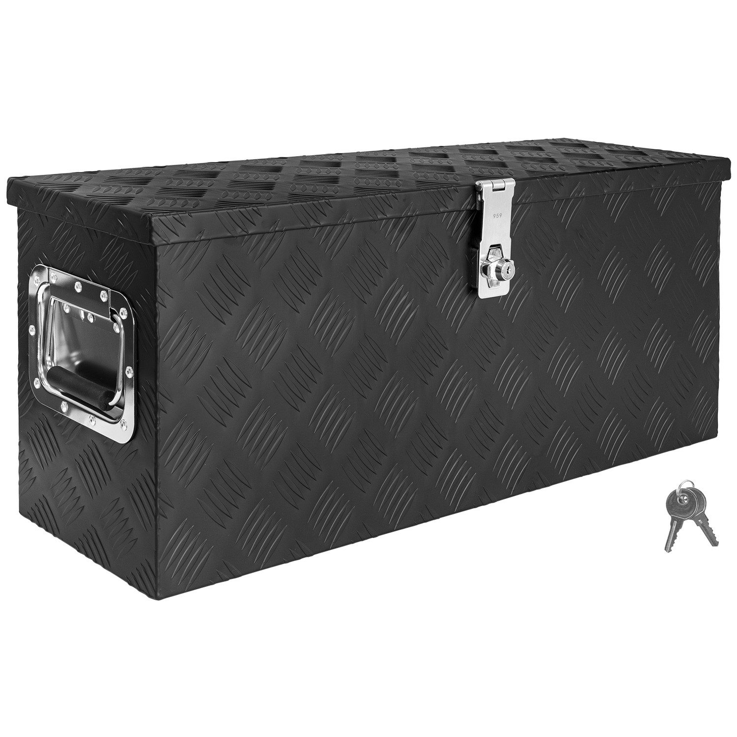 Anhänger-Deichselbox Deichselbox Werkzeugkasten Truckbox Alu Box Transportbox Schwarz
