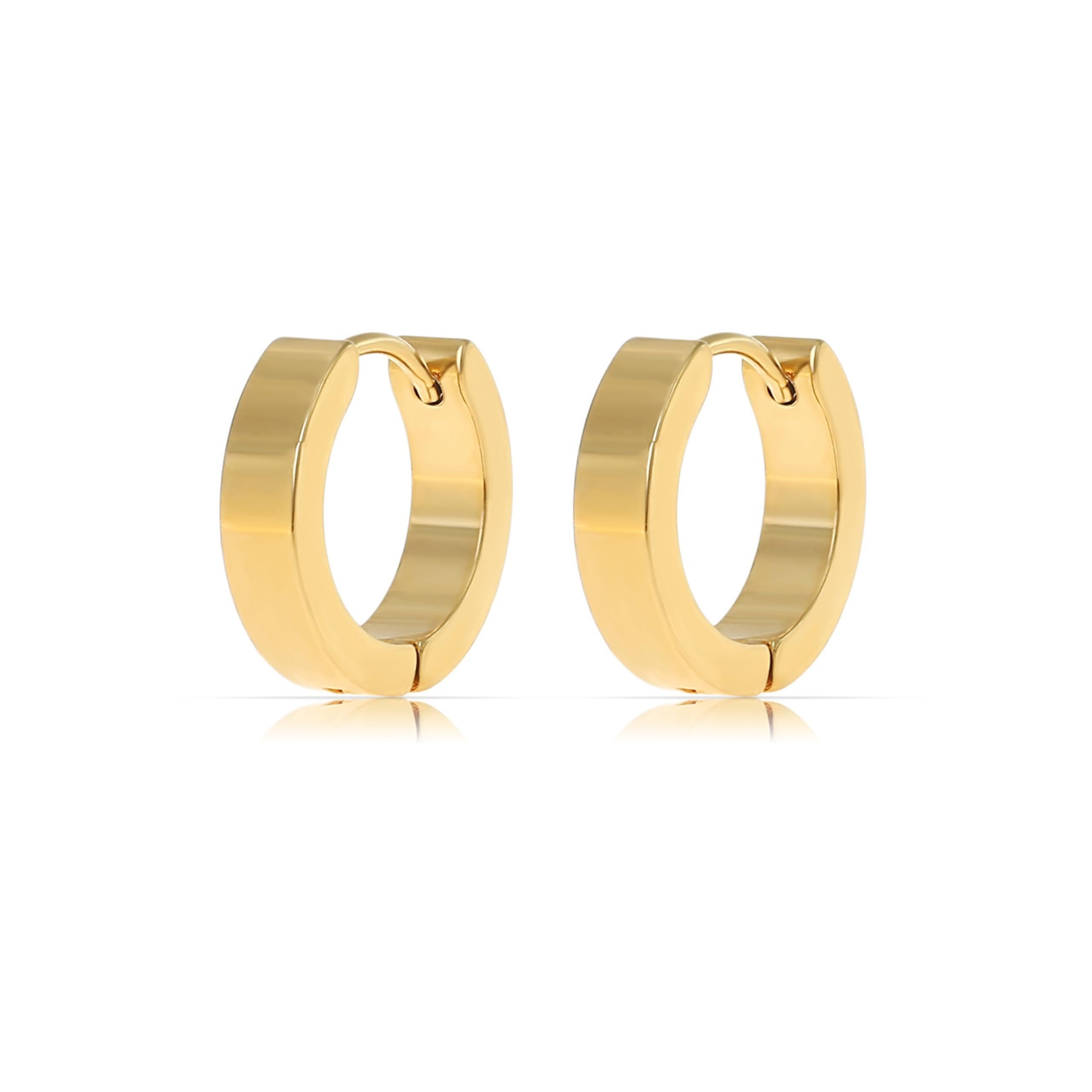 Paar Creolen Breite Creolen Damen Ohrringe in Silber/Gold aus Edelstahl